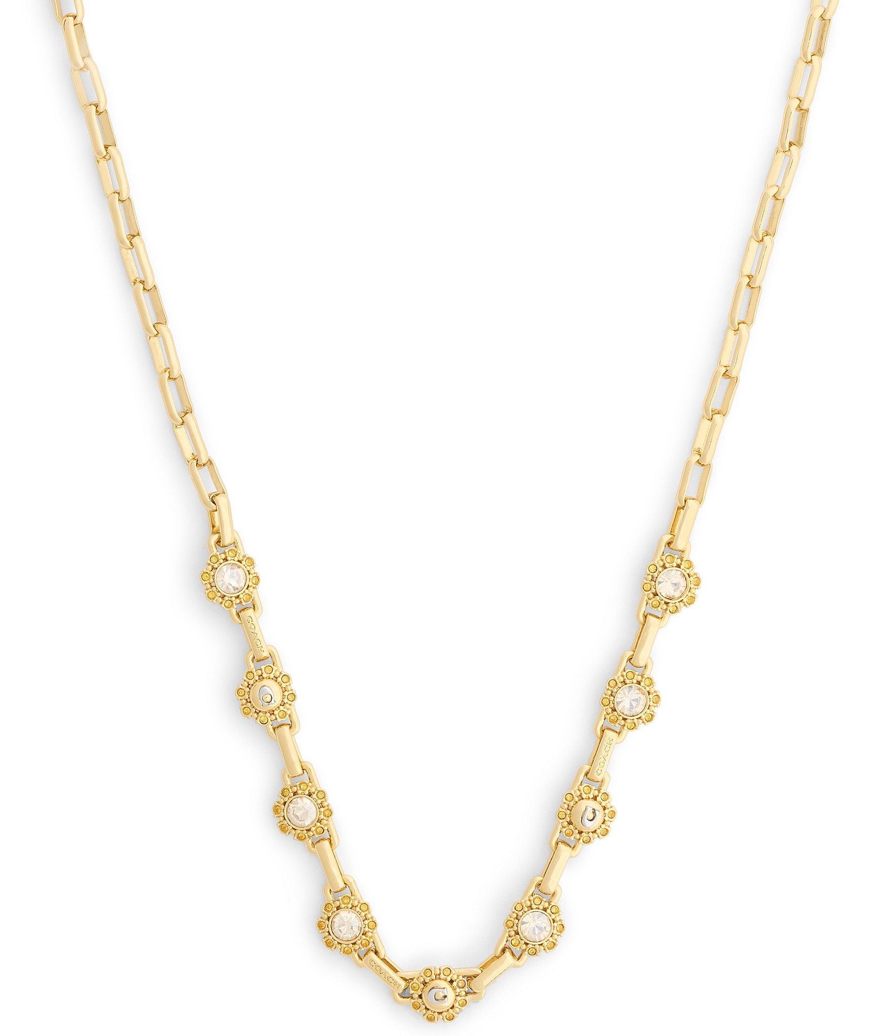 COACH Heirloom Tea Rose Bib Collar Necklace