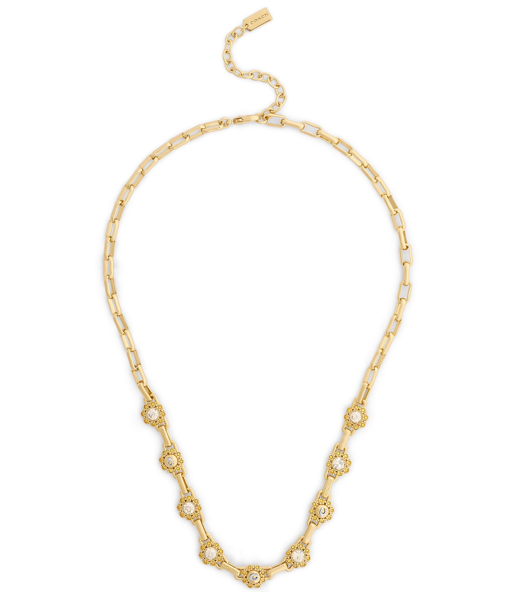 COACH Heirloom Tea Rose Bib Collar Necklace
