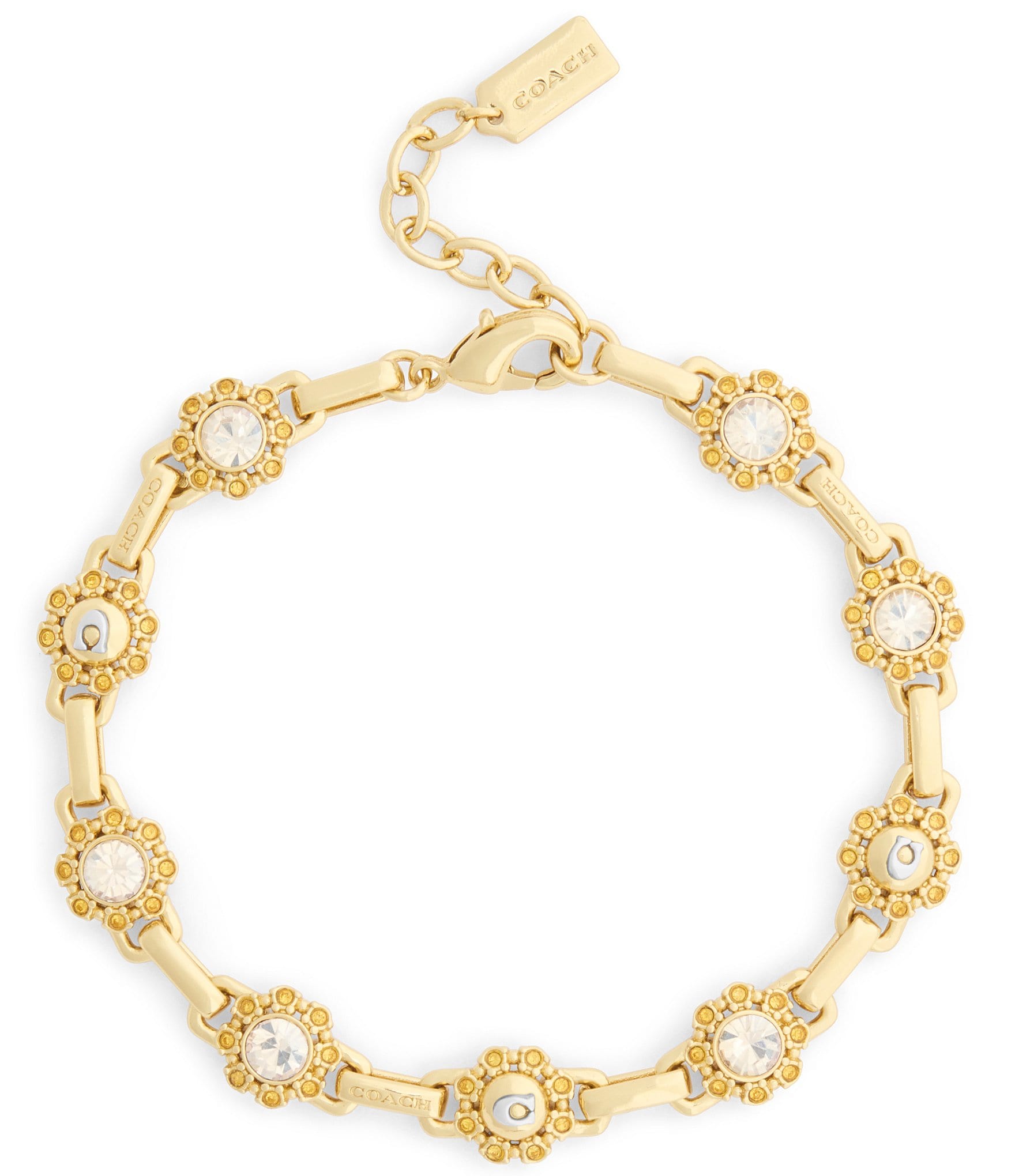 COACH Heirloom Tea Rose Link Line Bracelet