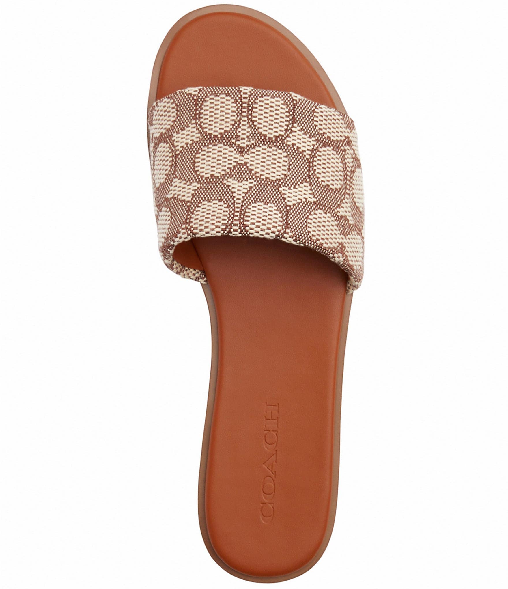 COACH Holly Signature Logo Jacquard Slide Sandals