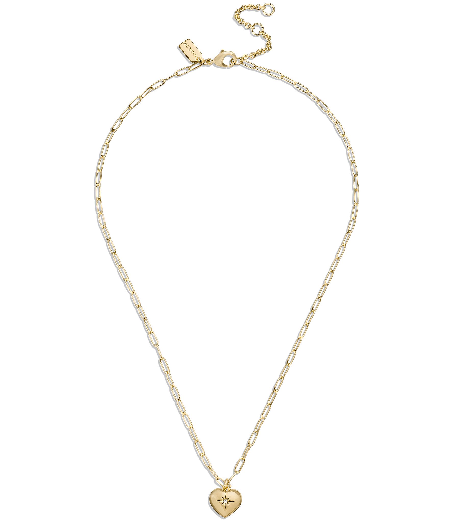 COACH Iconic Heart Crystal Short Pendant Necklace