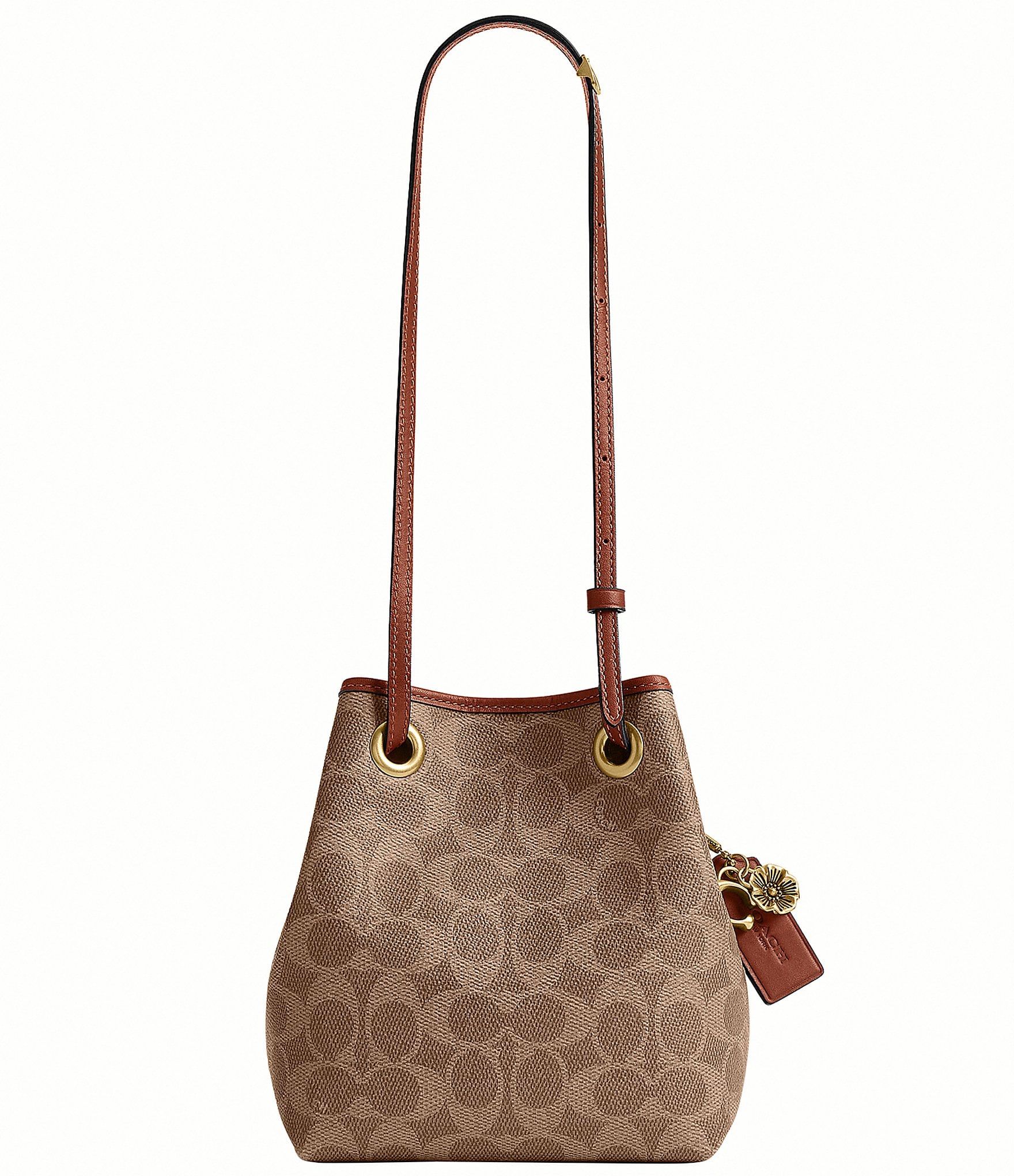 COACH Jade Drawstring In Signature UpcraftedLeather Bucket Bag