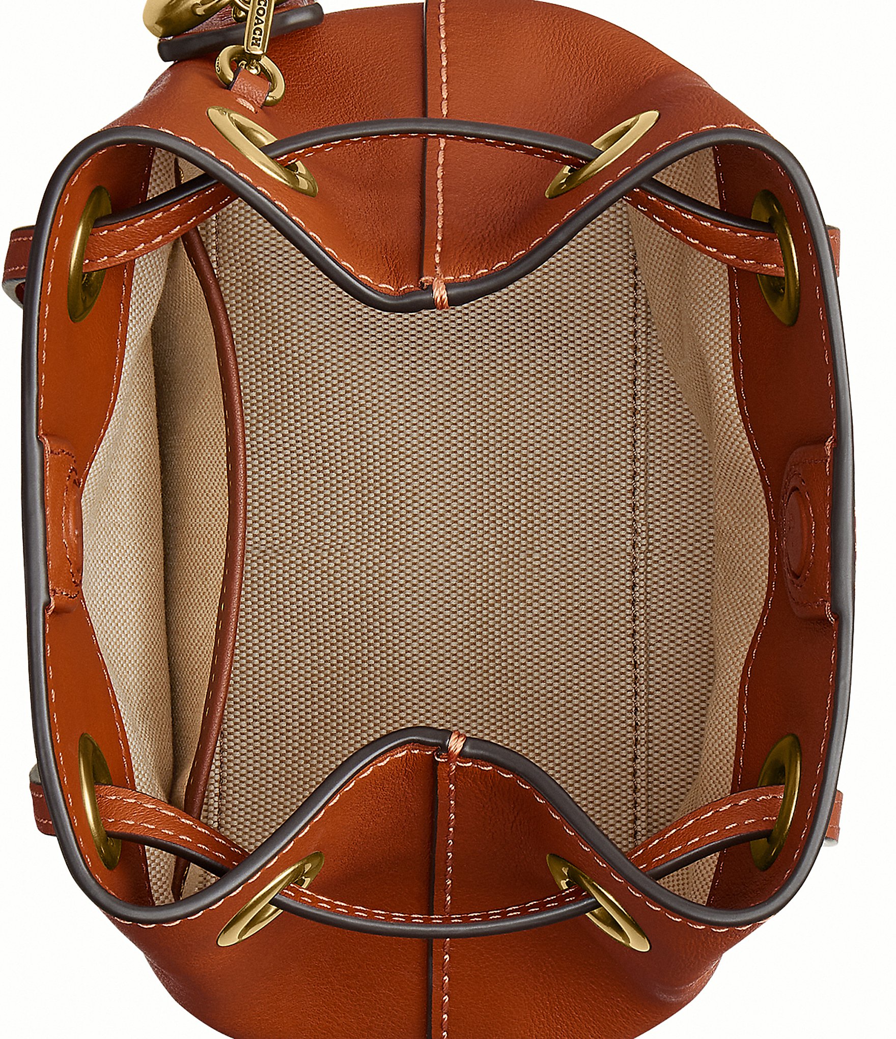 COACH Jade Leather Drawstring Bucket Bag