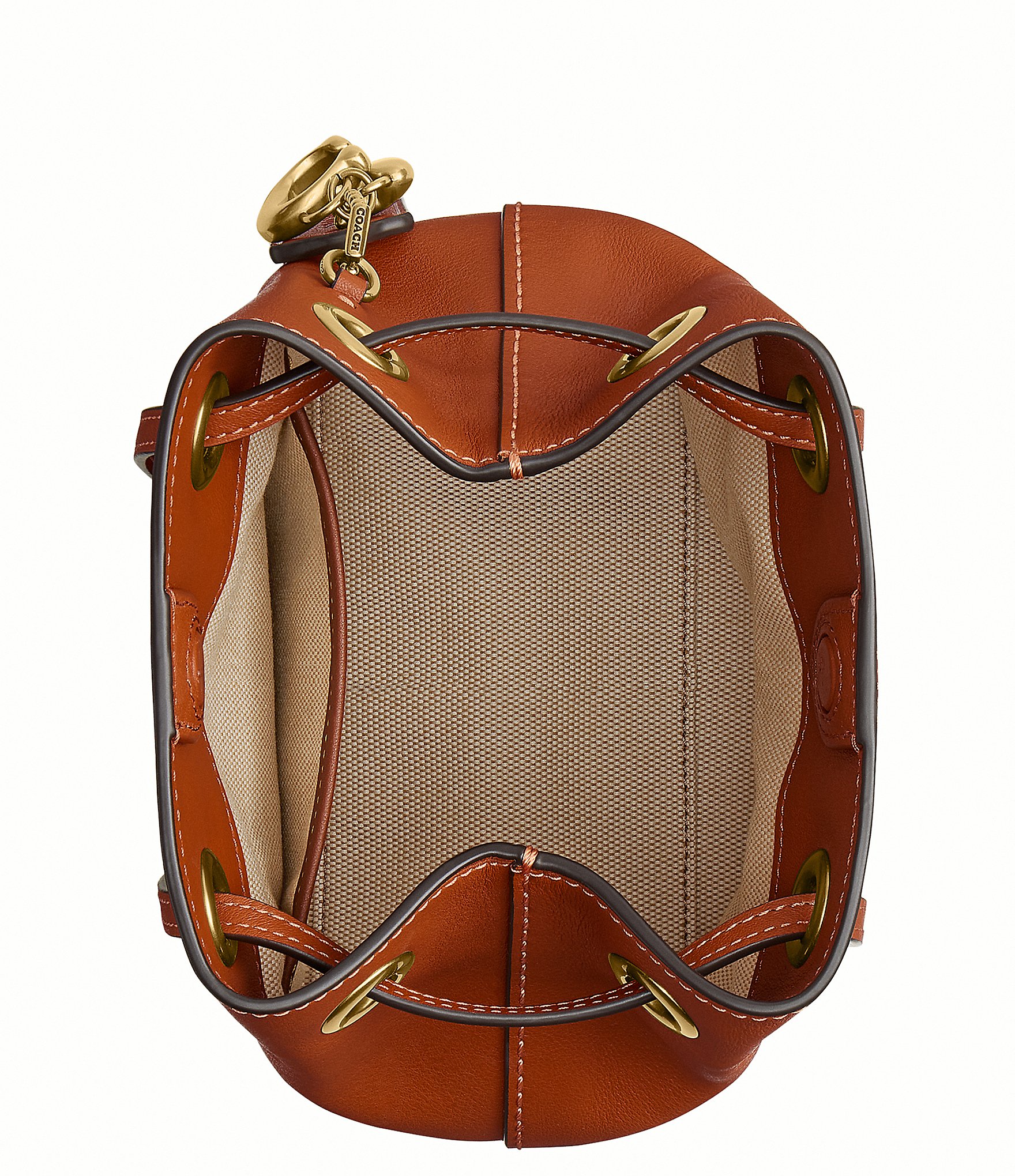 COACH Jade Leather Drawstring Bucket Bag