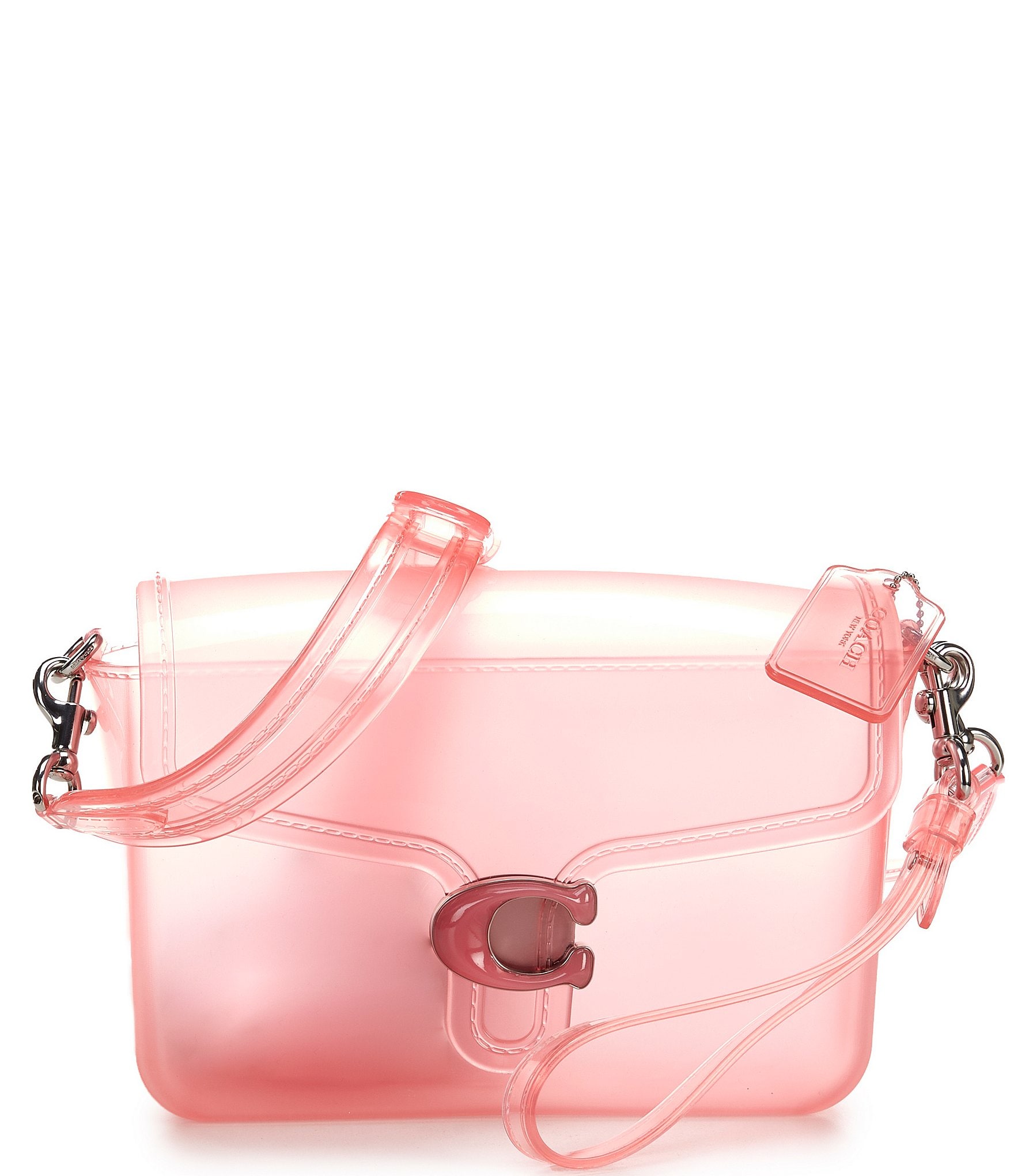 Coach Jelly Tabby Convertible Clear Bag - Silver/Flower Pink