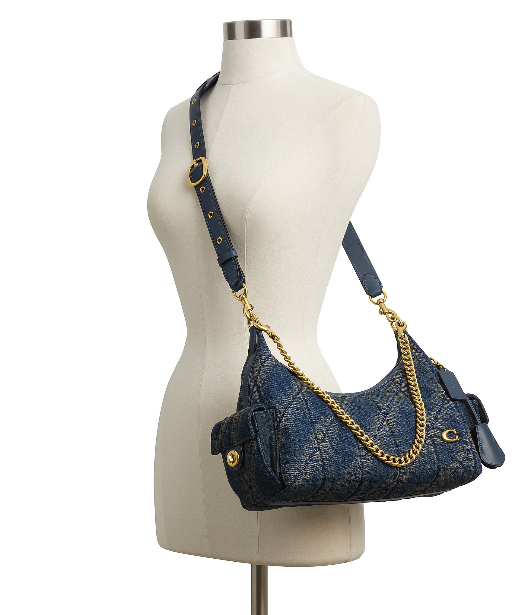 COACH Juliet Soft Quilted Loved Denim Pocket Bag 30