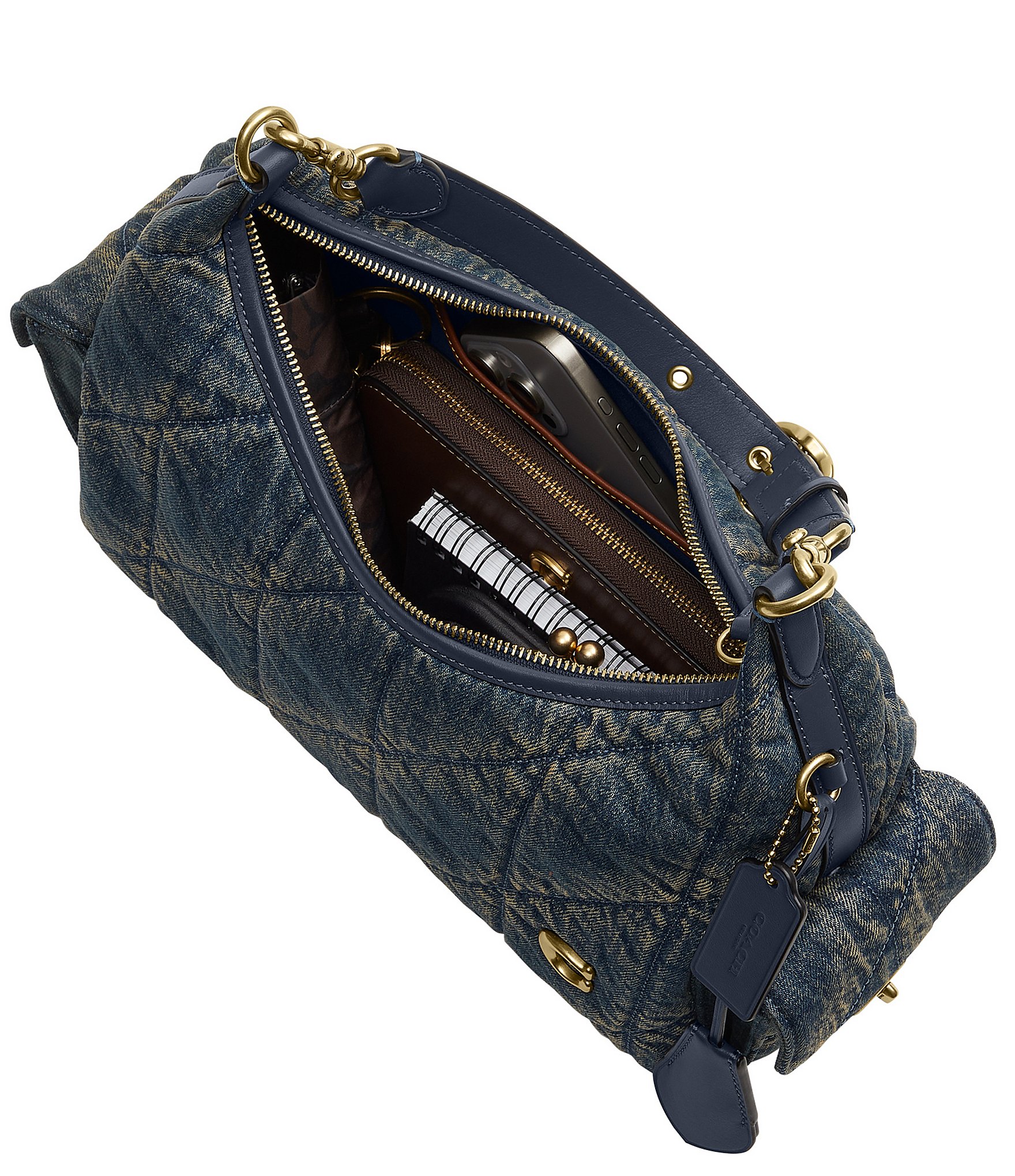 COACH Juliet Soft Quilted Loved Denim Pocket Bag 30