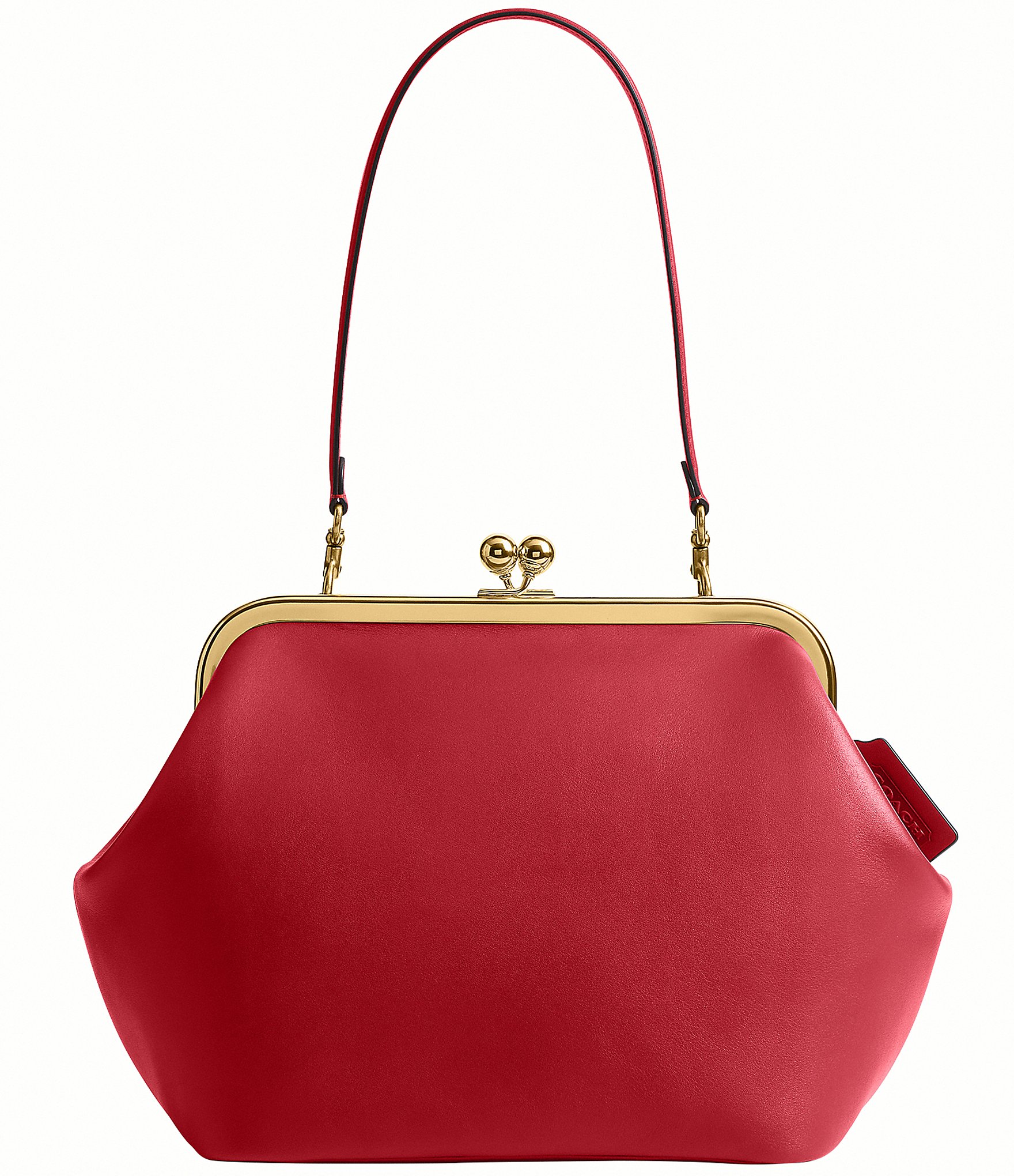 COACH Kisslock 27 Leather Frame Shoulder Bag