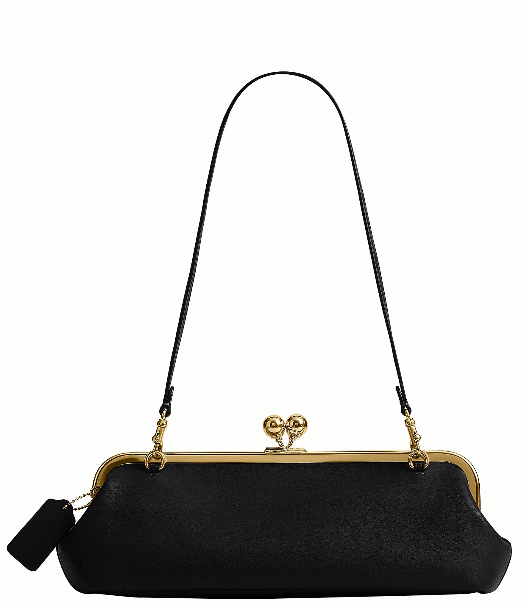 COACH Kisslock 30 East West Leather Frame Shoulder Bag