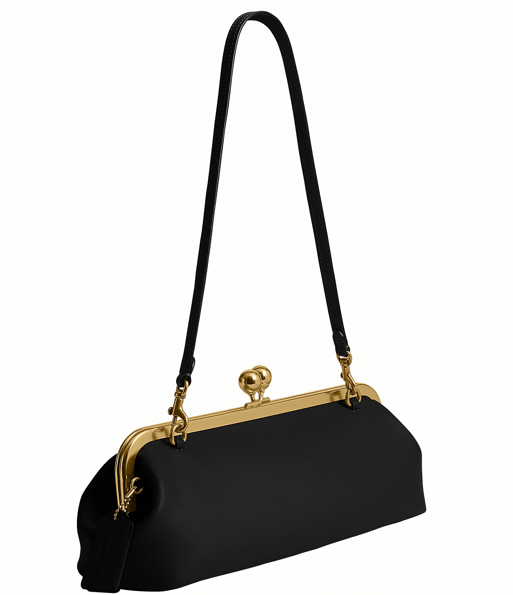 COACH Kisslock 30 East West Leather Frame Shoulder Bag