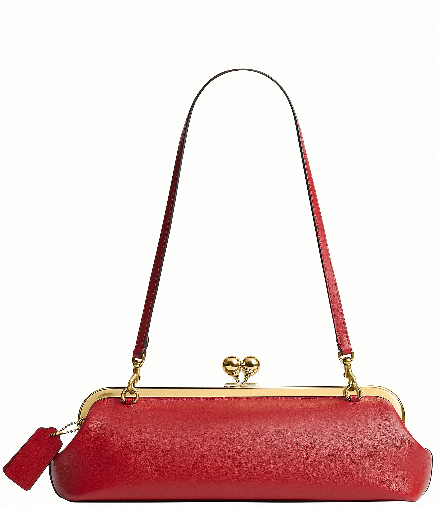 COACH Kisslock 30 East West Leather Frame Shoulder Bag