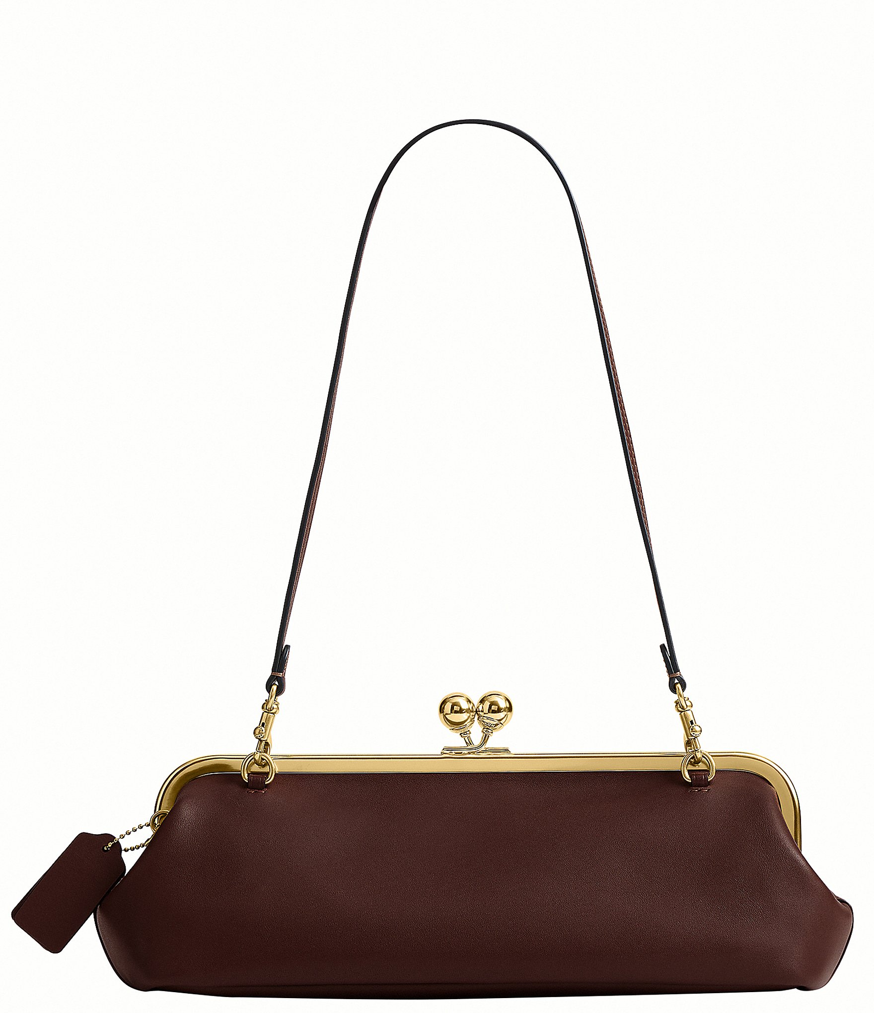 COACH Kisslock 30 East West Leather Frame Shoulder Bag