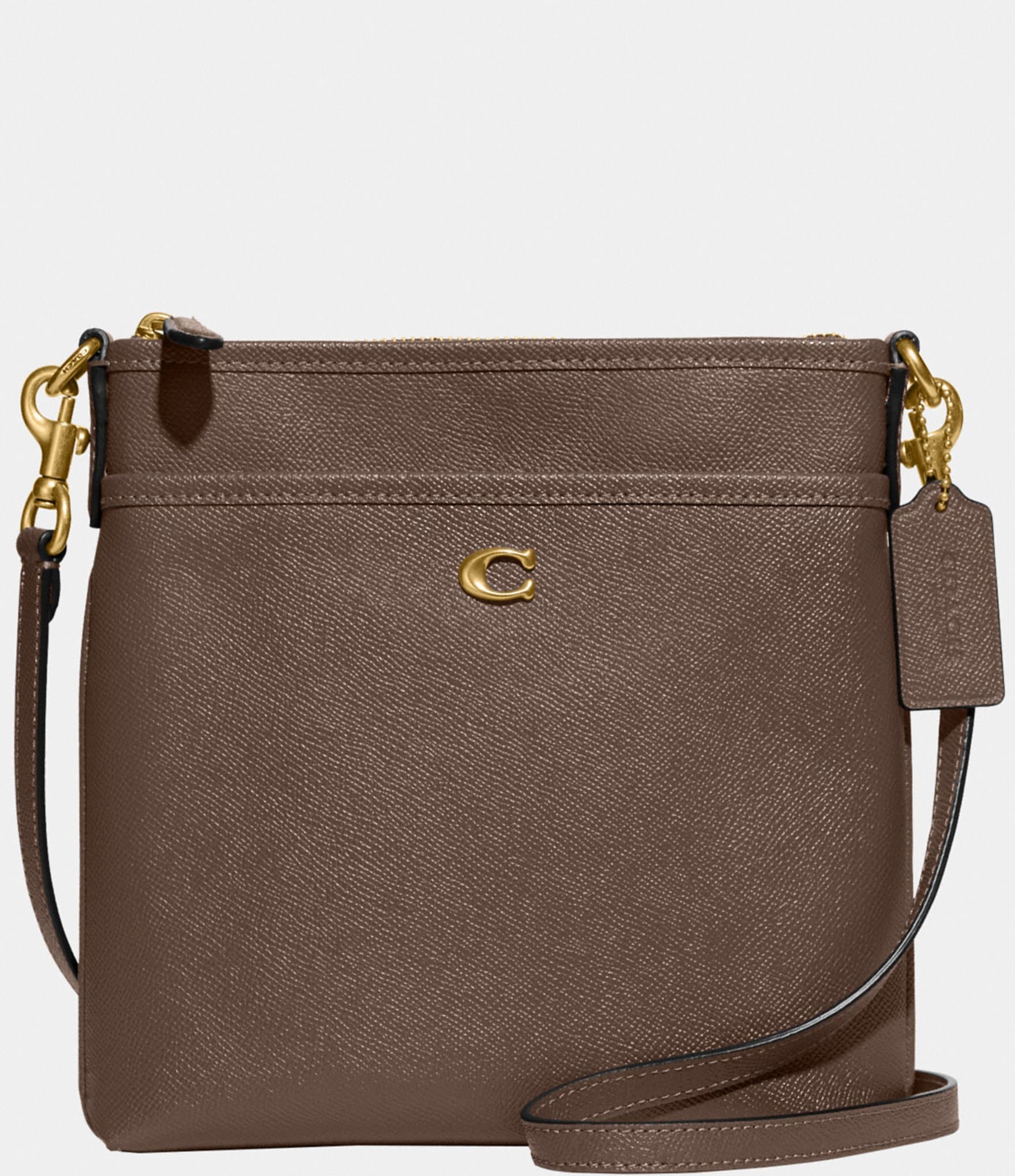 COACH Kitt Leather Gold Tone Messenger Crossbody Bag