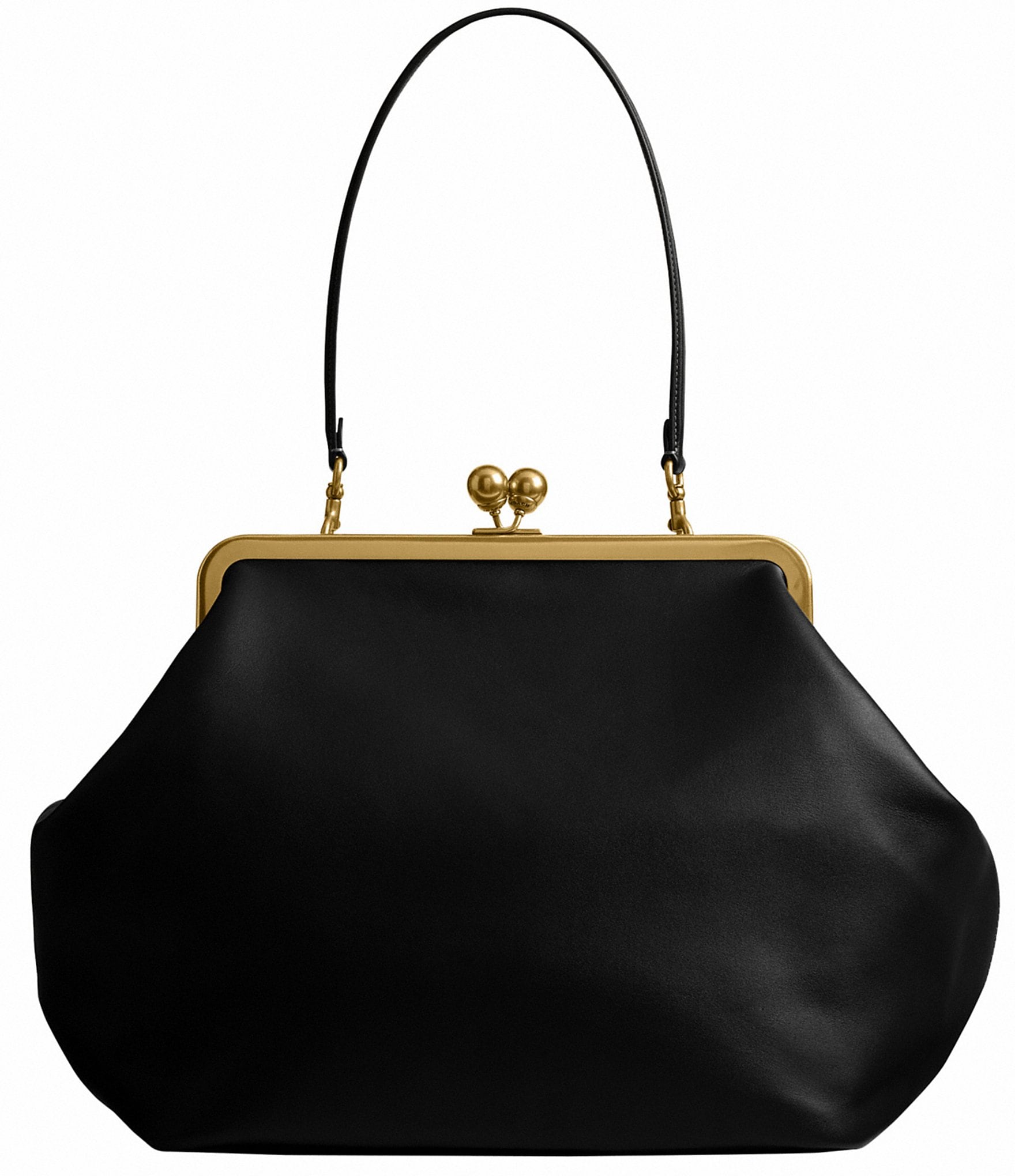 COACH Large Oversized Kisslock Frame Shoulder Clutch Bag