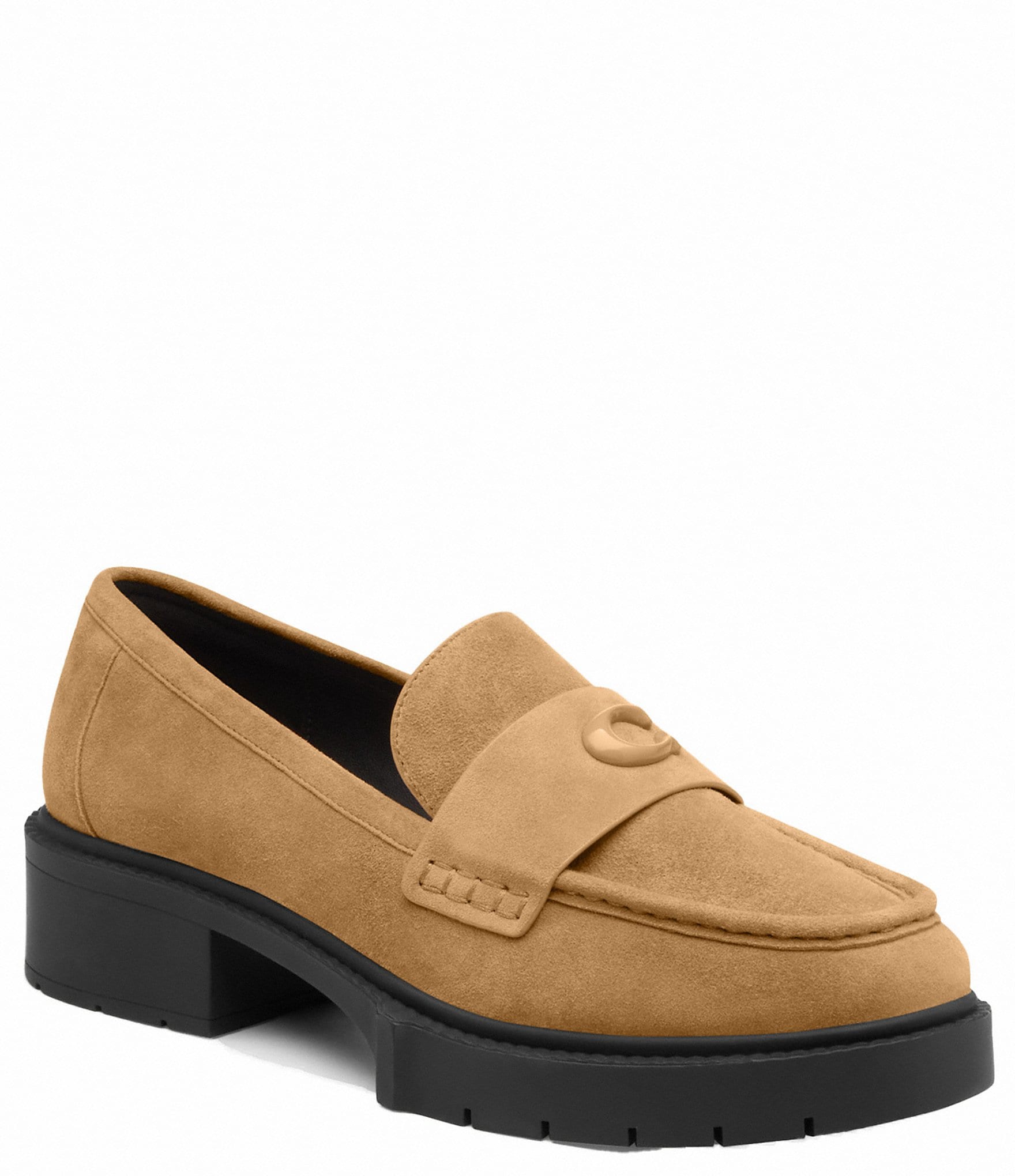 COACH Leah Suede Chunky Loafers | Dillard's