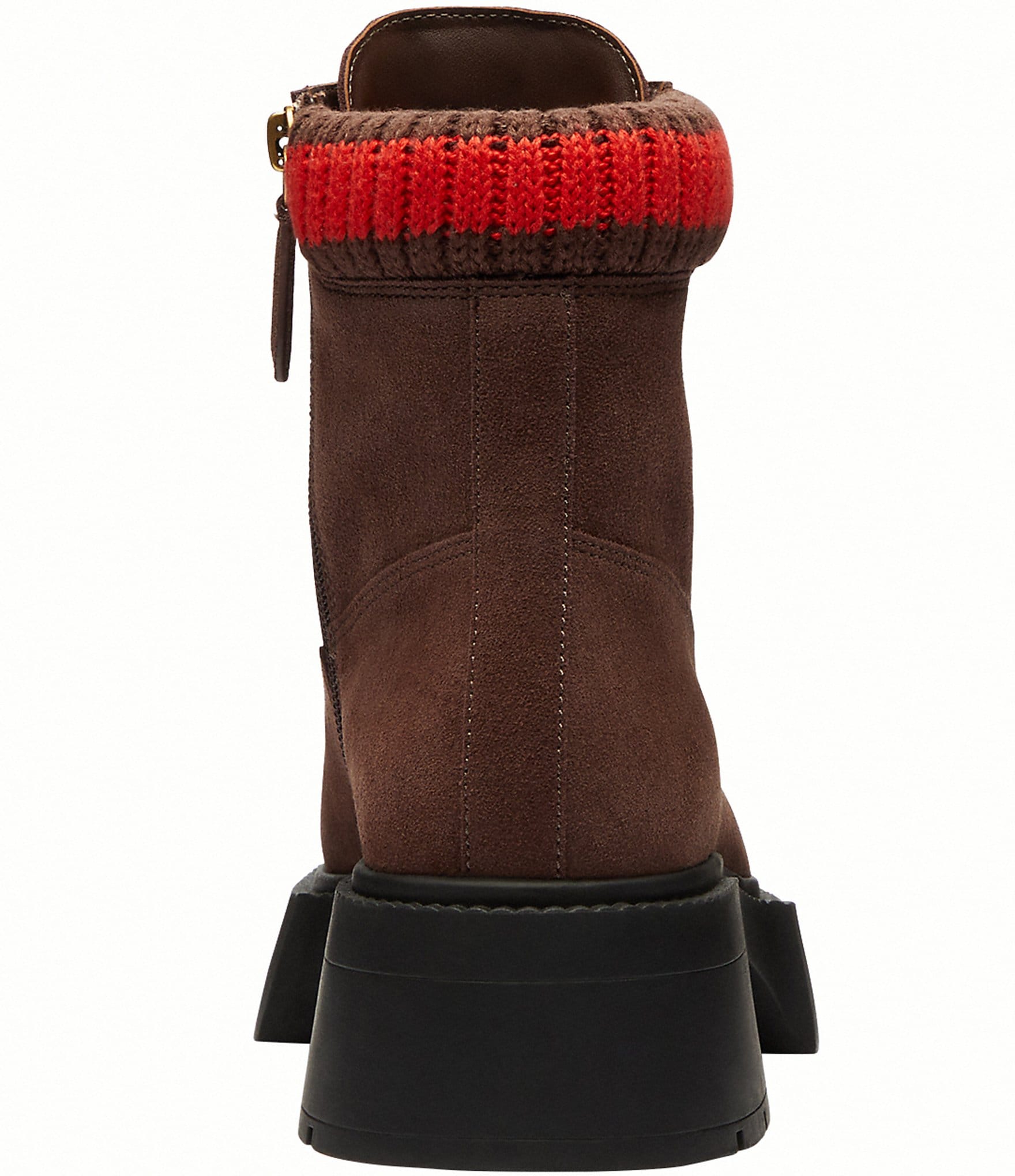 COACH Leah Suede Lace Up Platform Booties