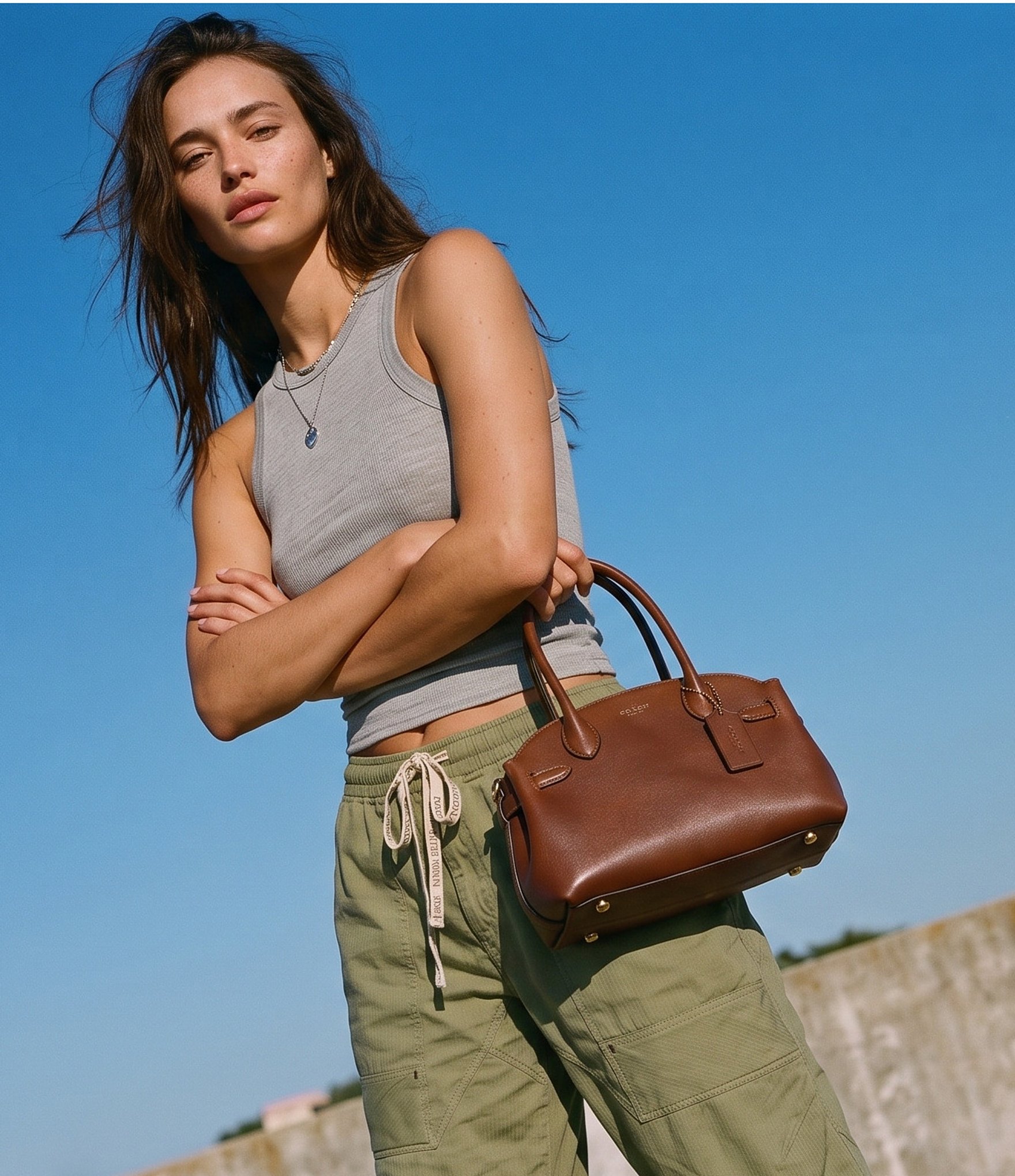 COACH Loved Leather Empire 21 Carryall Bag