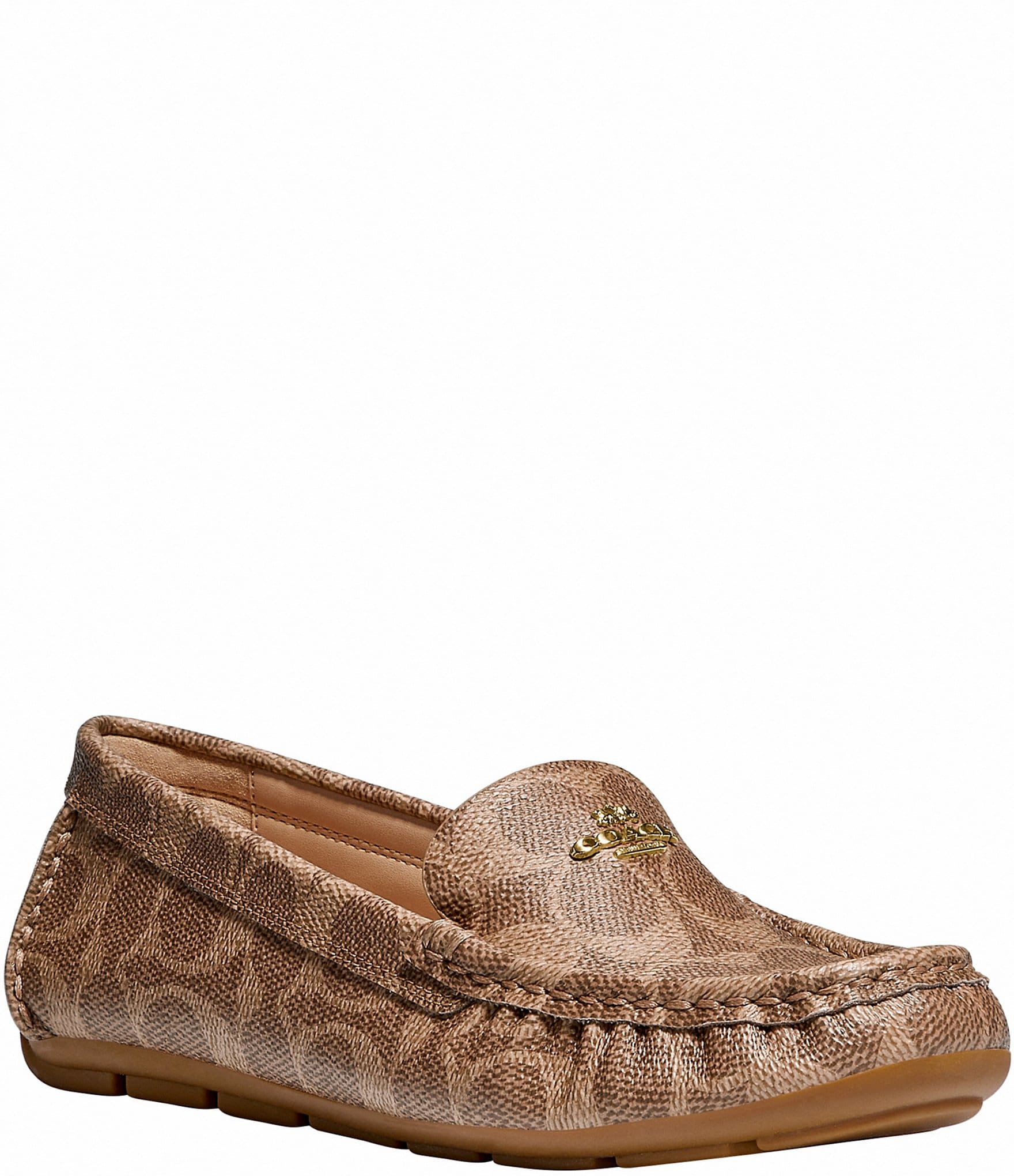 COACH Marley Leather Logo Slip-On Drivers