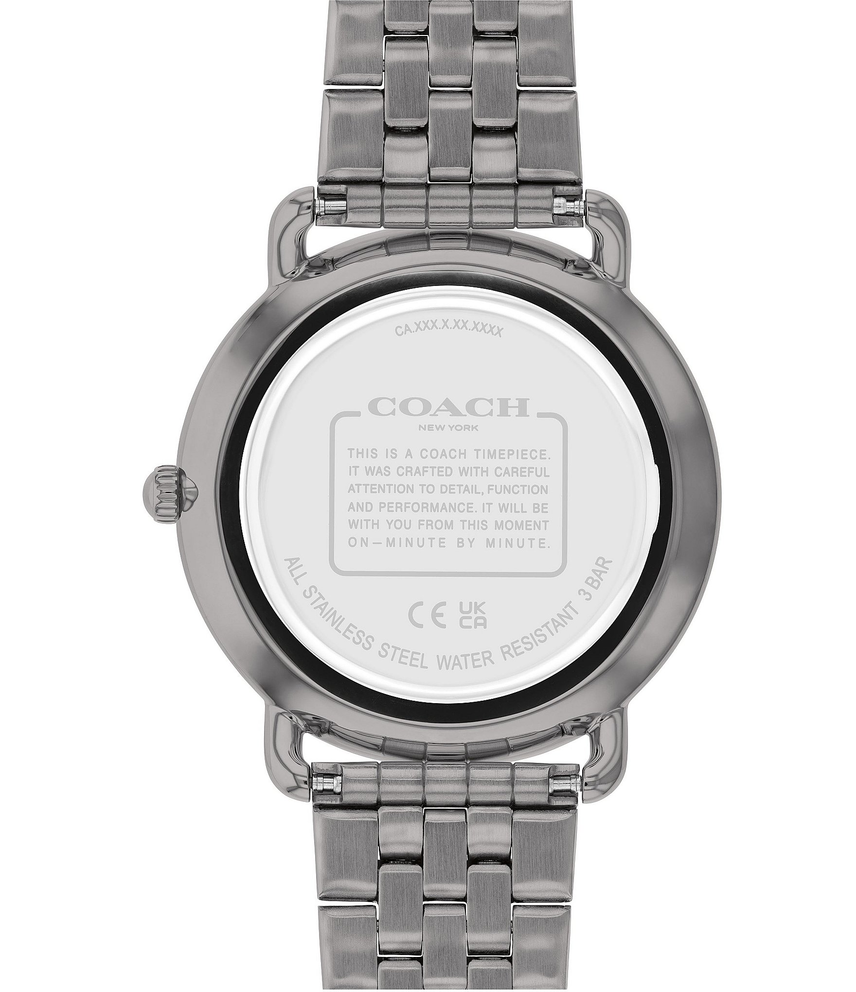 COACH Men's Blue Dial Elliot Quartz Analog Gunmetal Tone Stainless Steel Bracelet Watch