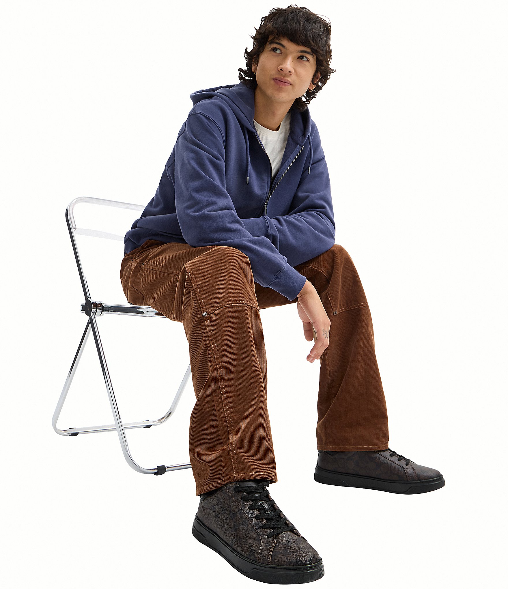 COACH Men's High Line Signature Logo Leather Sneakers