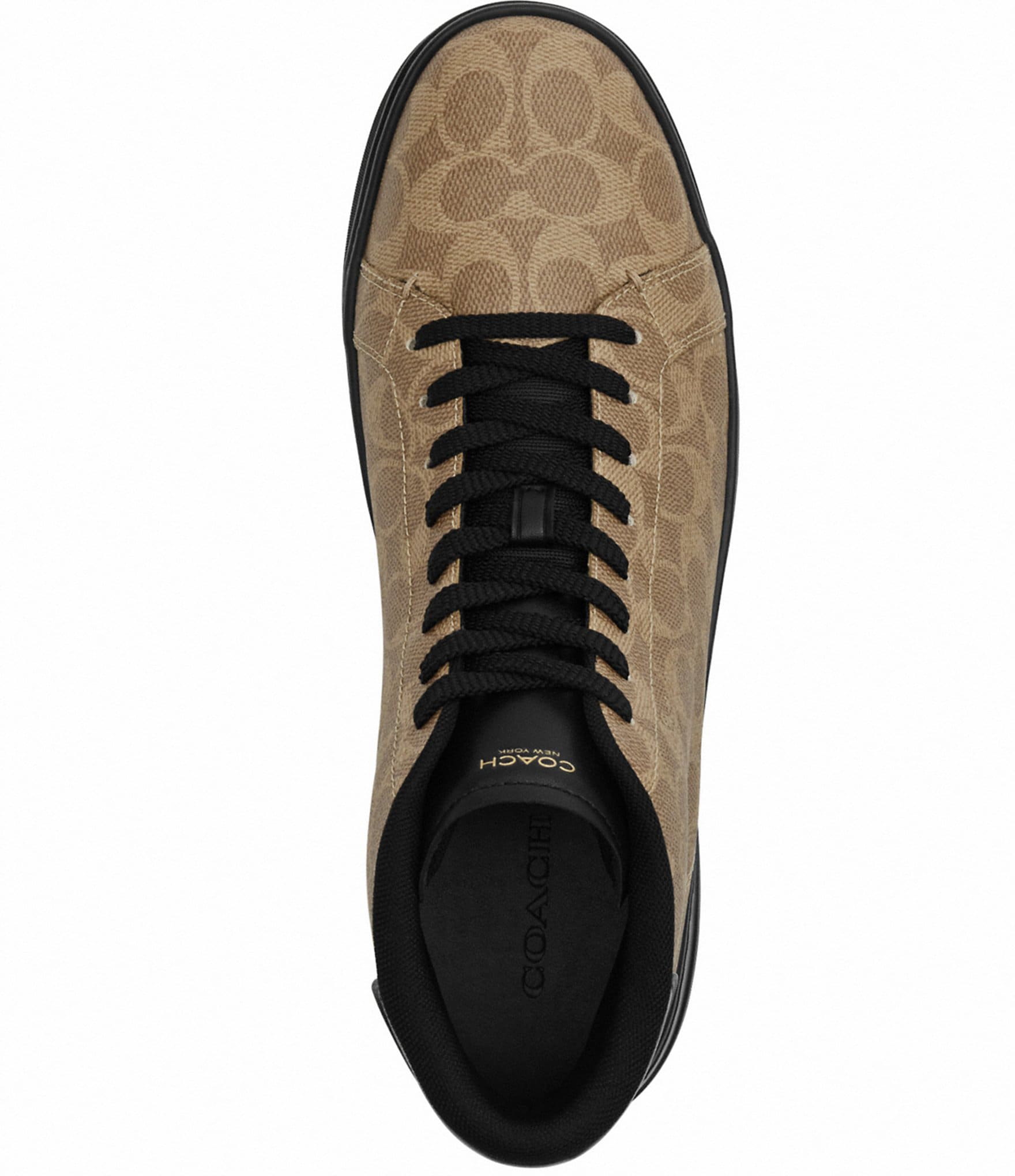 COACH Men's Hign Line Signature Logo Coated Canvas High-Top Sneakers