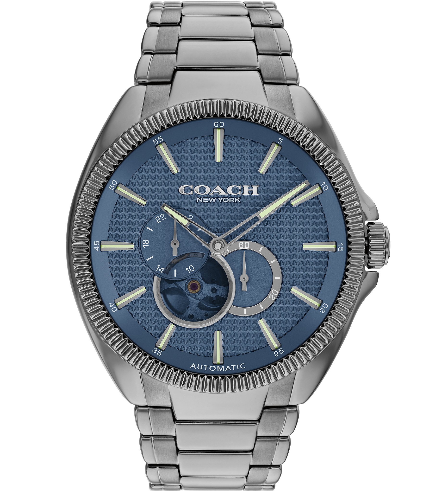 COACH Men's Jackson Automatic Gray Tone Stainless Steel Bracelet Watch