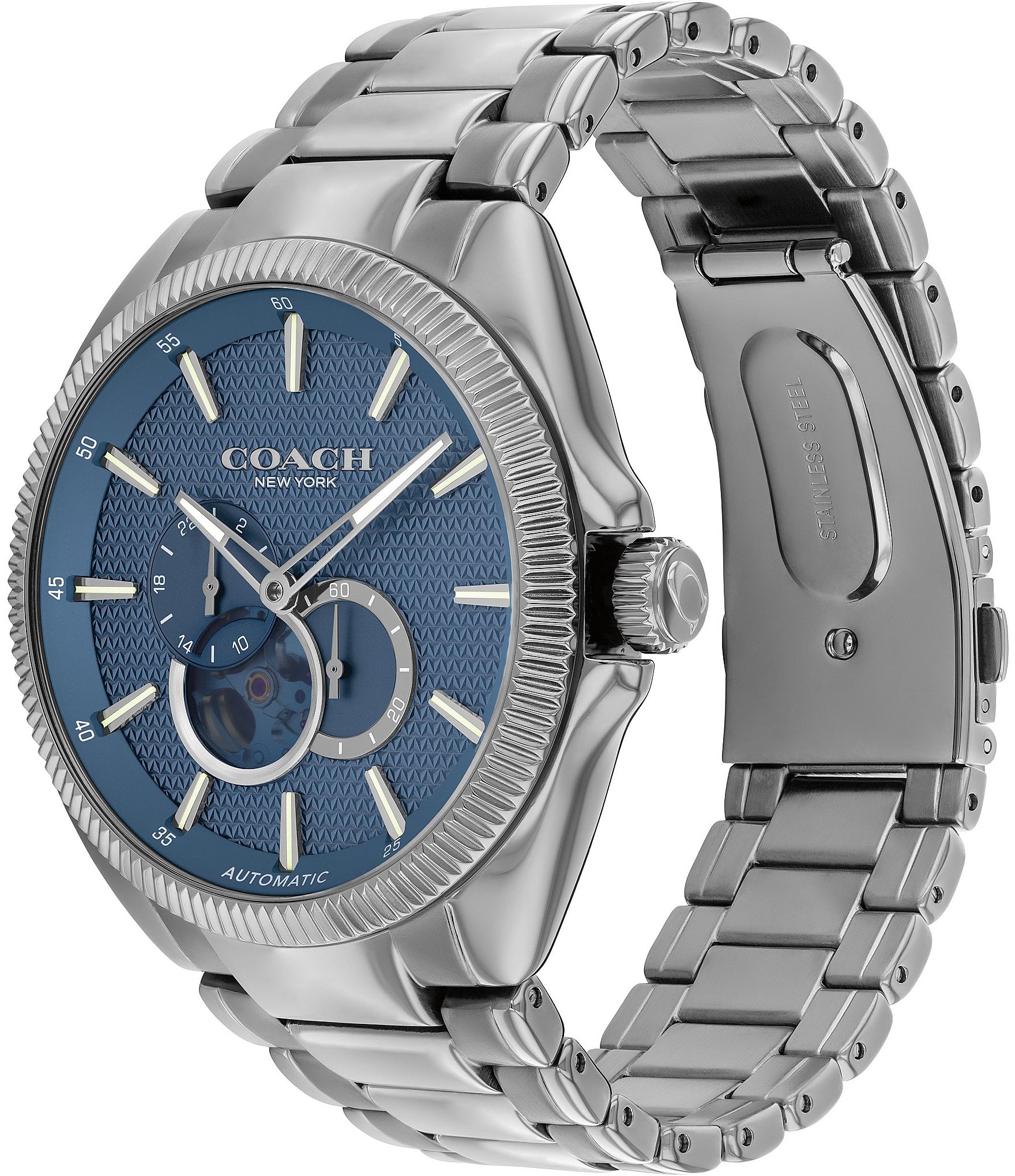 COACH Men's Jackson Automatic Gray Tone Stainless Steel Bracelet Watch