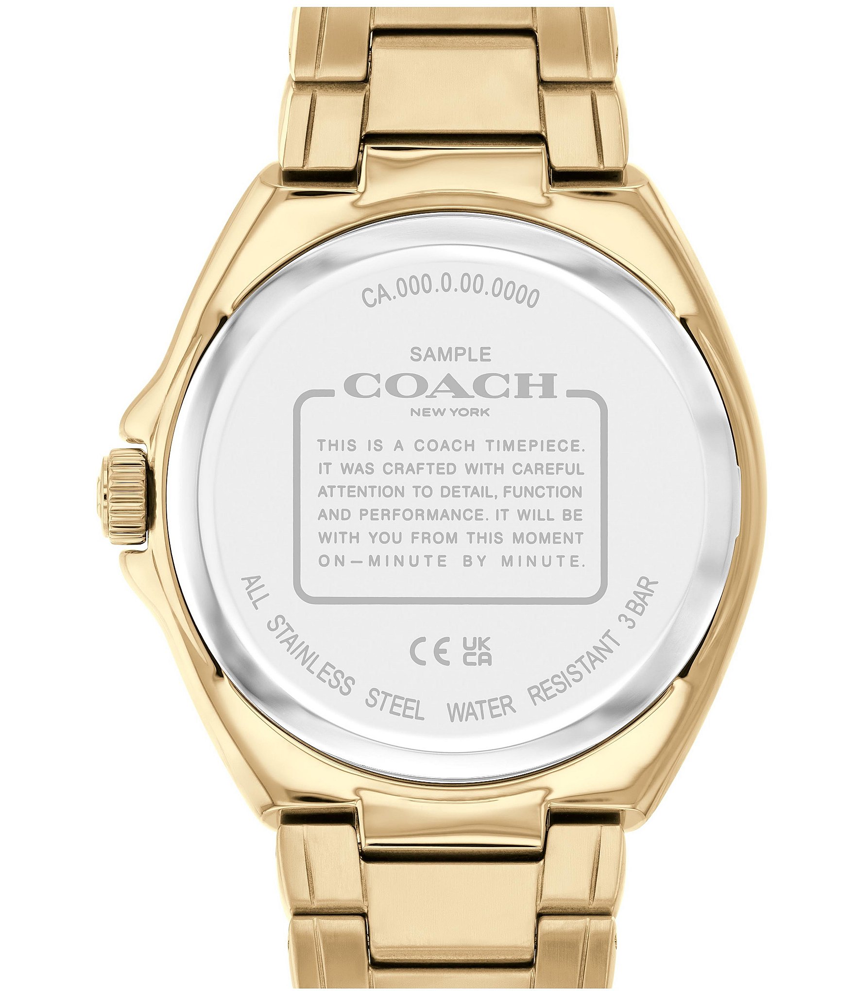 COACH Men's Jackson Quartz Analog Gold Tone Stainless Steel Bracelet Watch