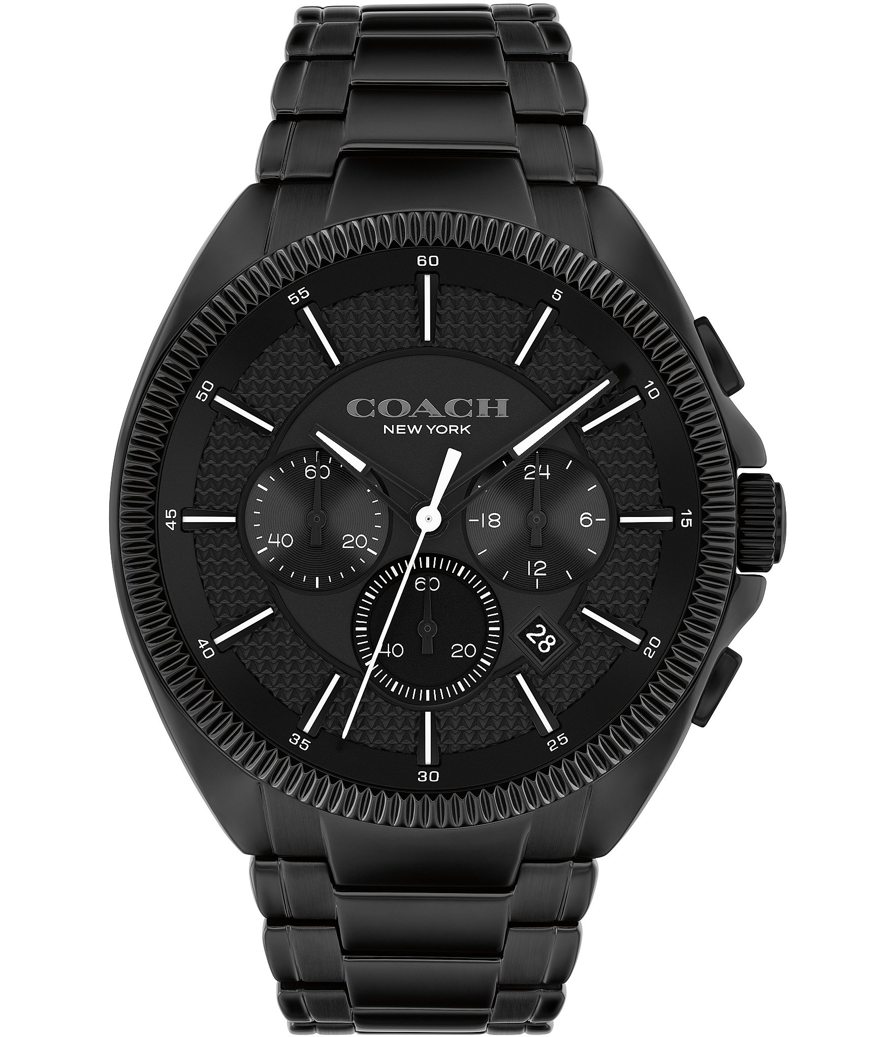 COACH Men's Jackson Quartz Chronograph Black Tone 44mm Stainless Steel Bracelet Watch