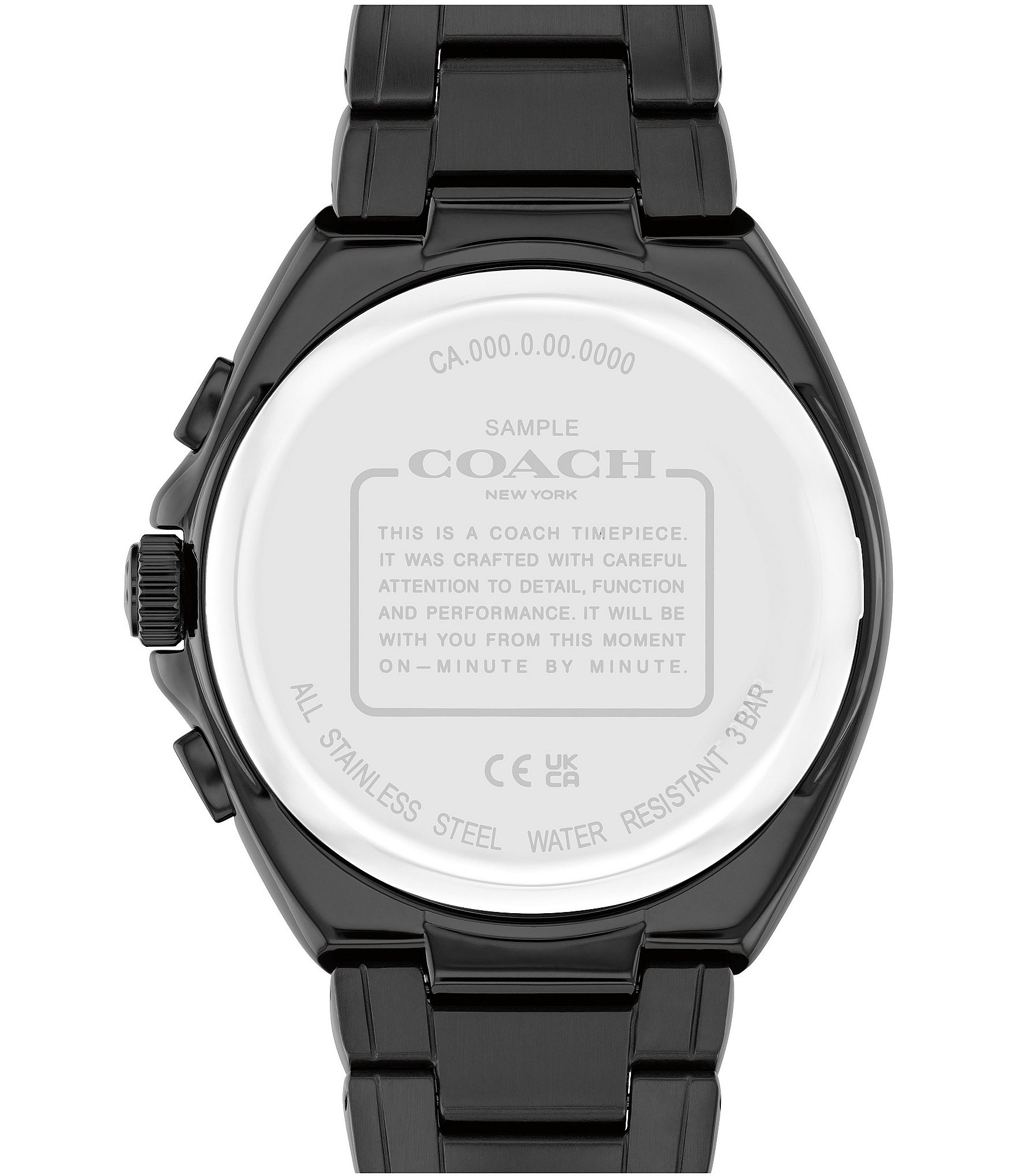 COACH Men's Jackson Quartz Chronograph Black Tone 44mm Stainless Steel Bracelet Watch