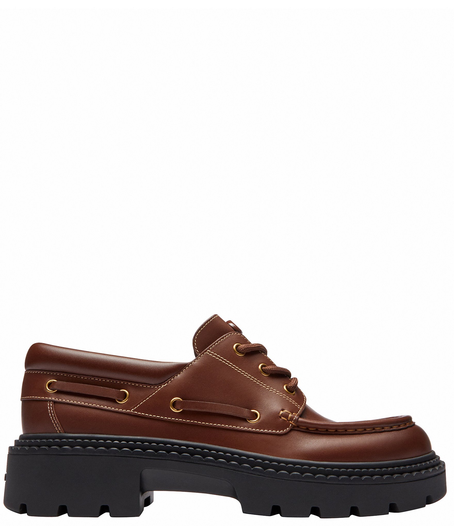 COACH Men's Leather Lug Sole Boat Shoes