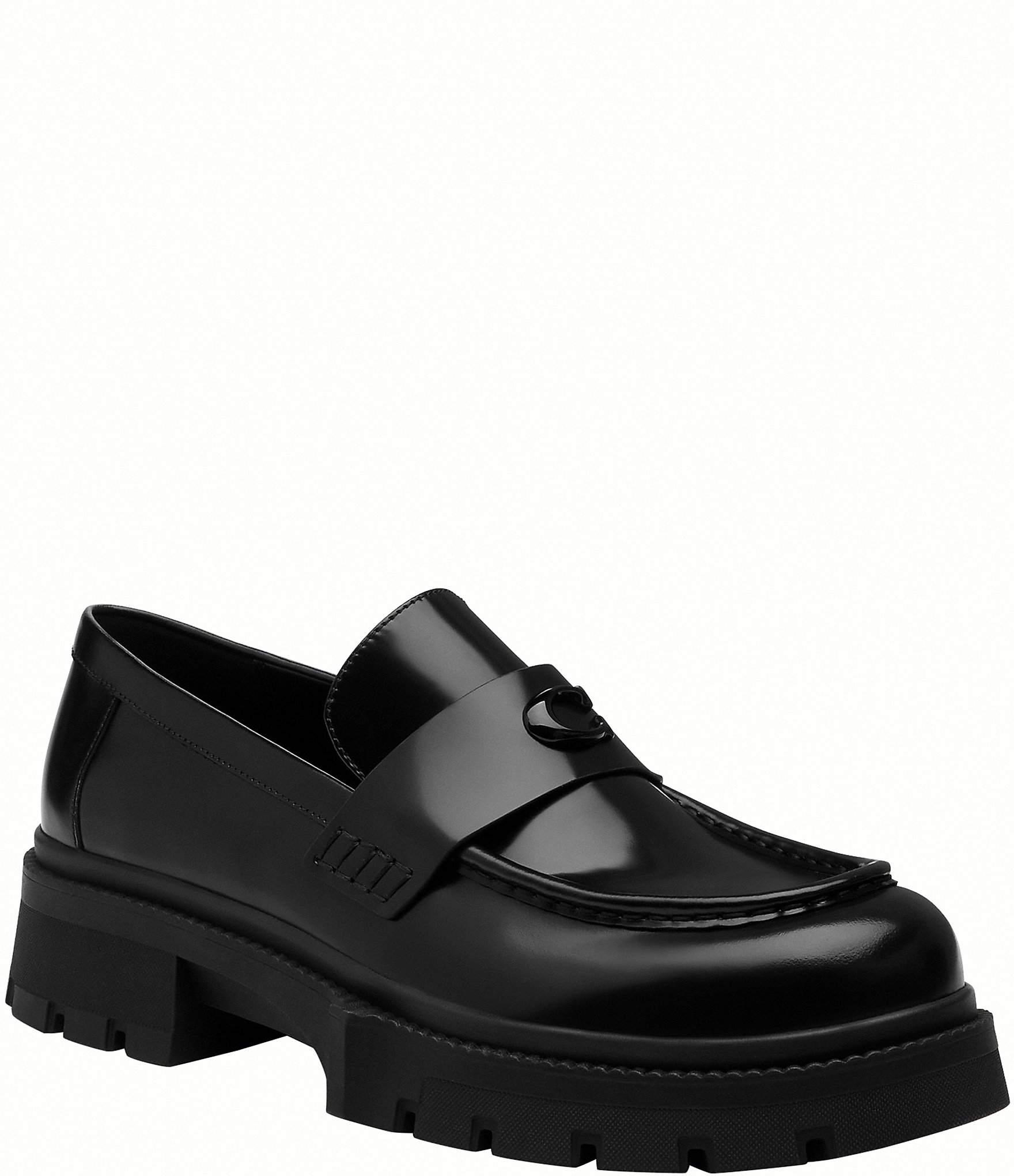 COACH Men's Patent Leather Platform Loafers