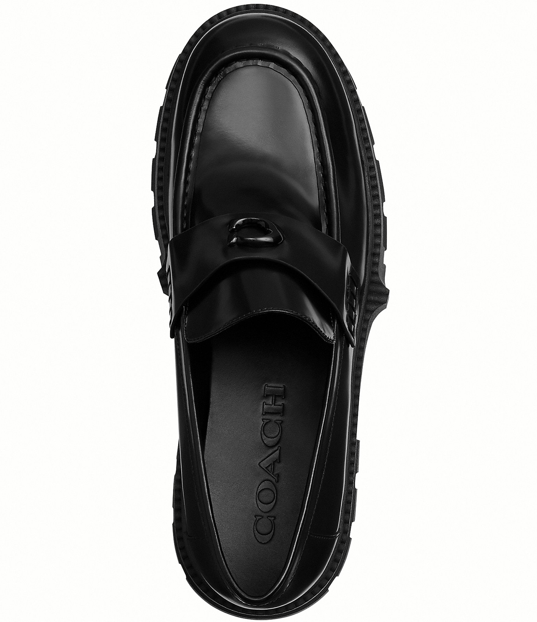 COACH Men's Patent Leather Platform Loafers