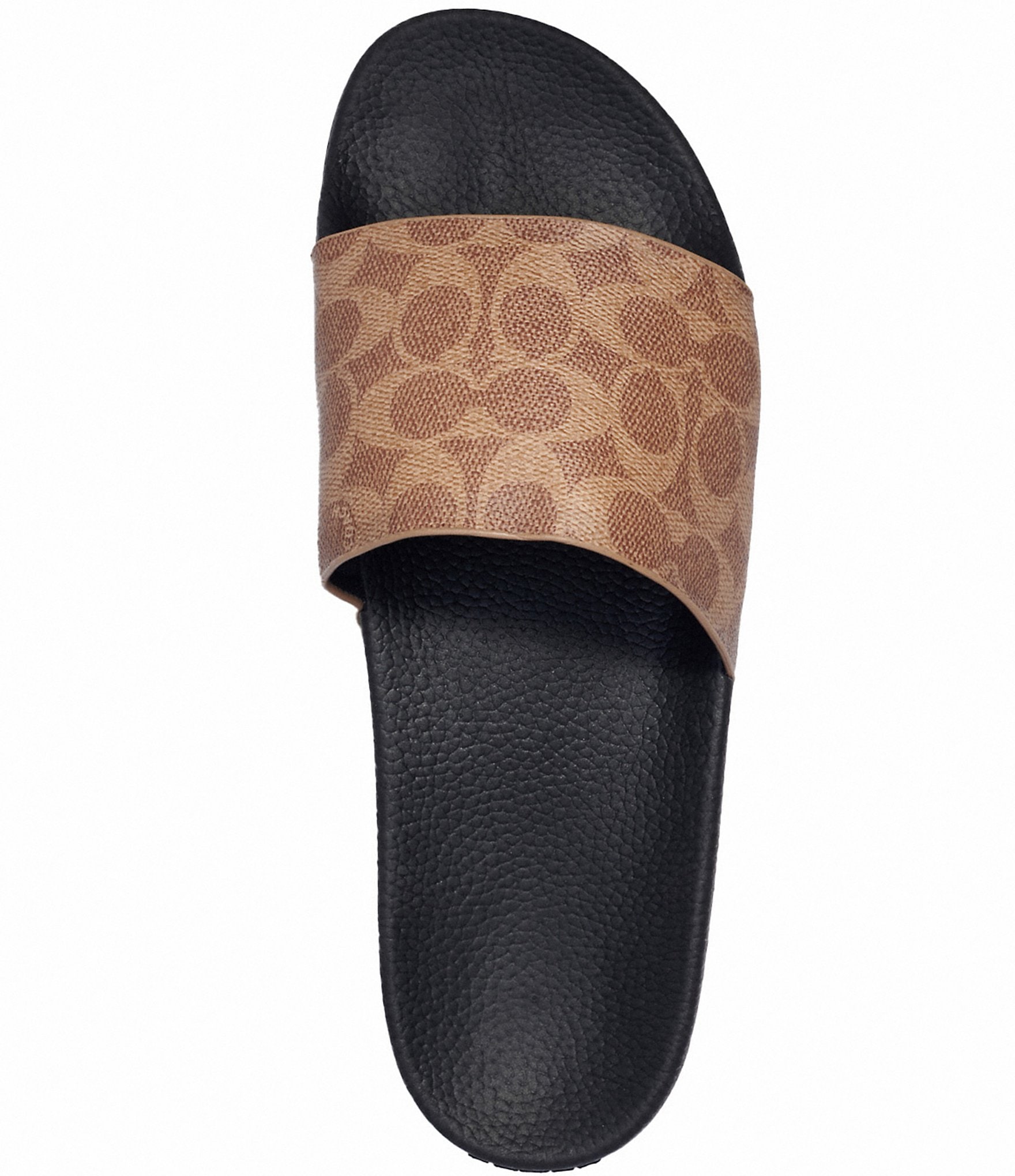 COACH Men's Signature Logo Coated Canvas Pool Slide Sandals