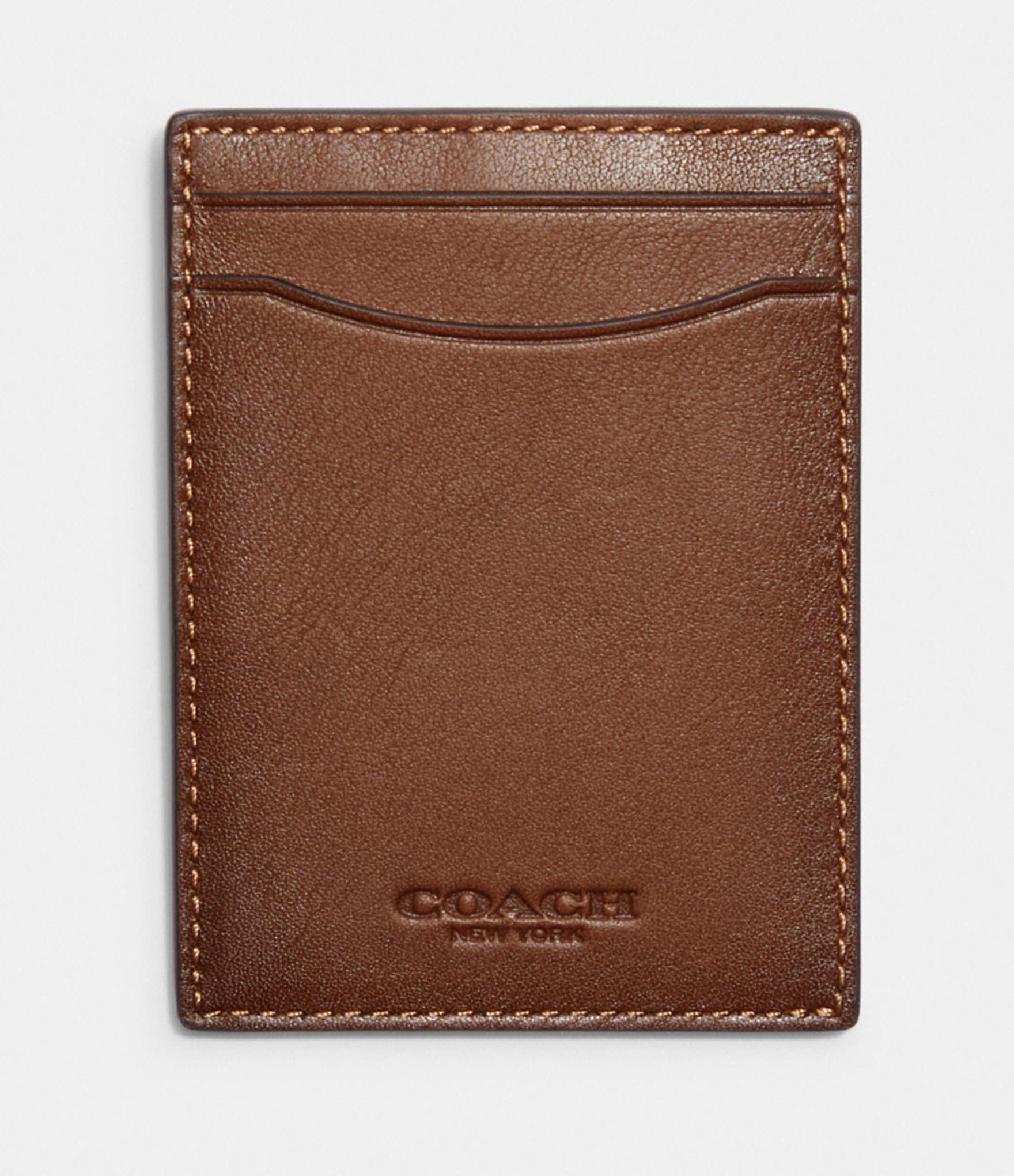 COACH Men's Sport Calf Leather Money Clip Card Case