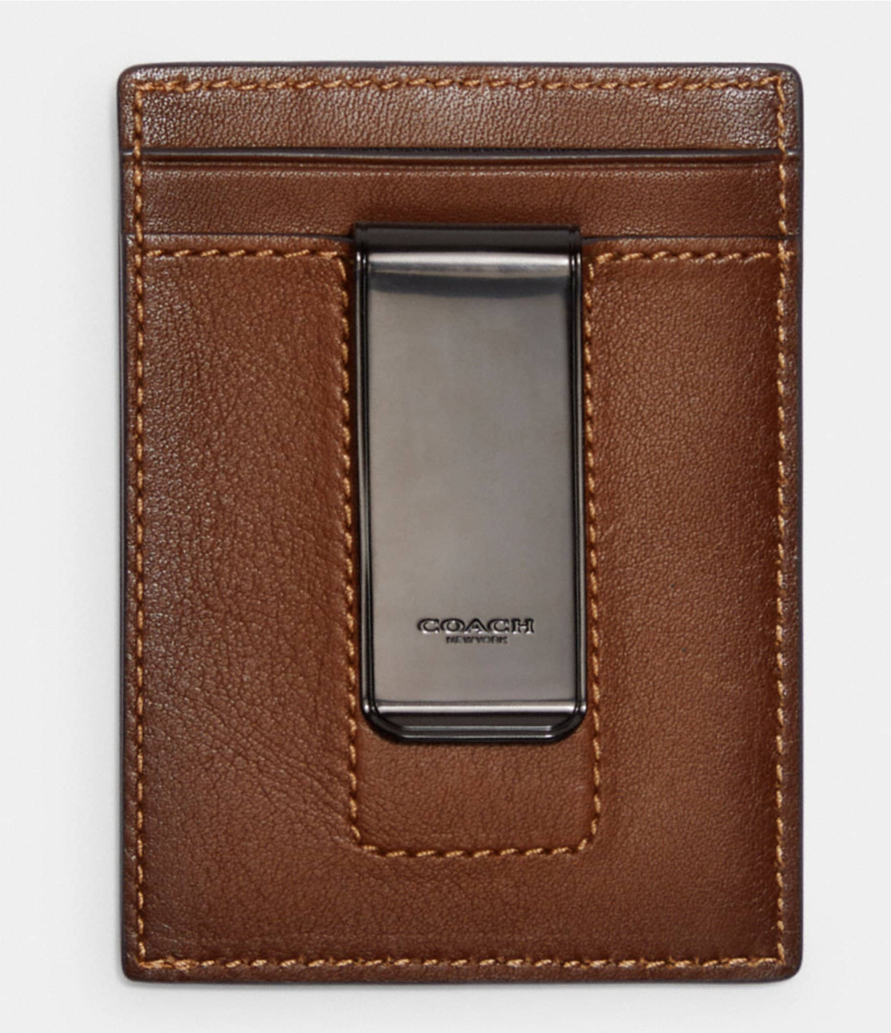 COACH Men's Sport Calf Leather Money Clip Card Case