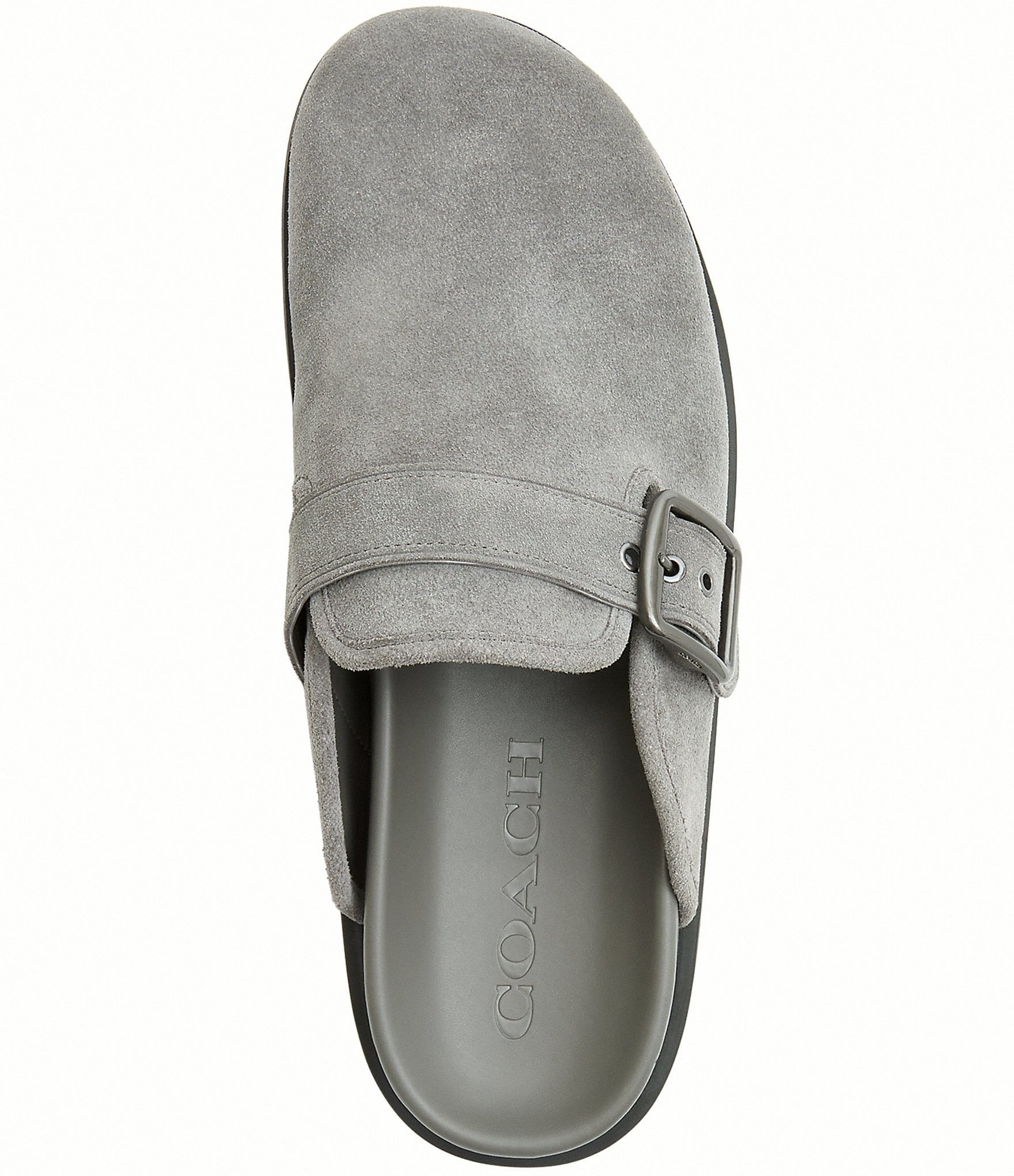 COACH Men's Suede Buckle Clogs