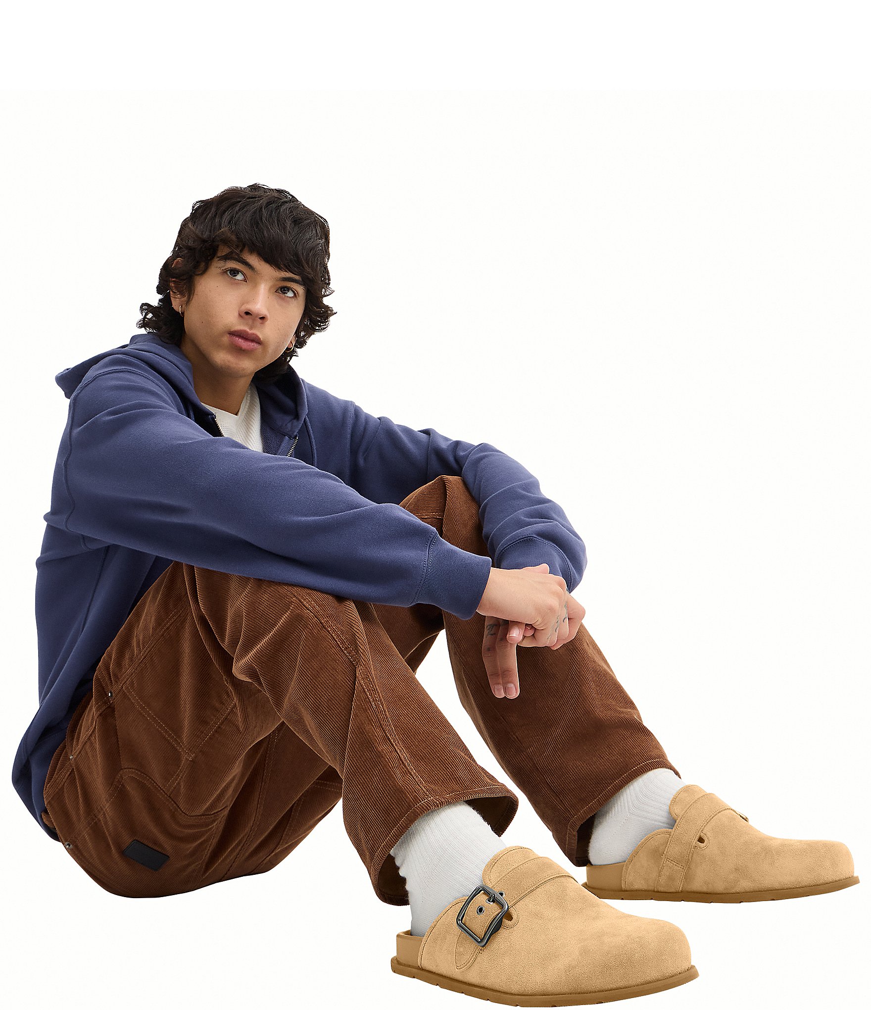 COACH Men's Suede Buckle Clogs