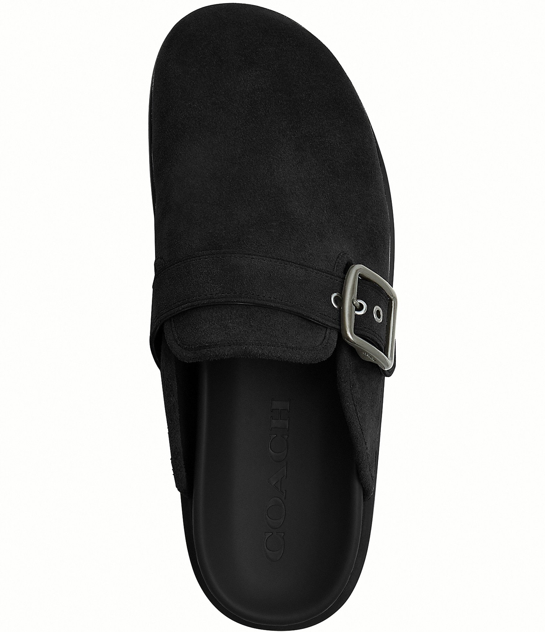 COACH Men's Suede Buckle Clogs