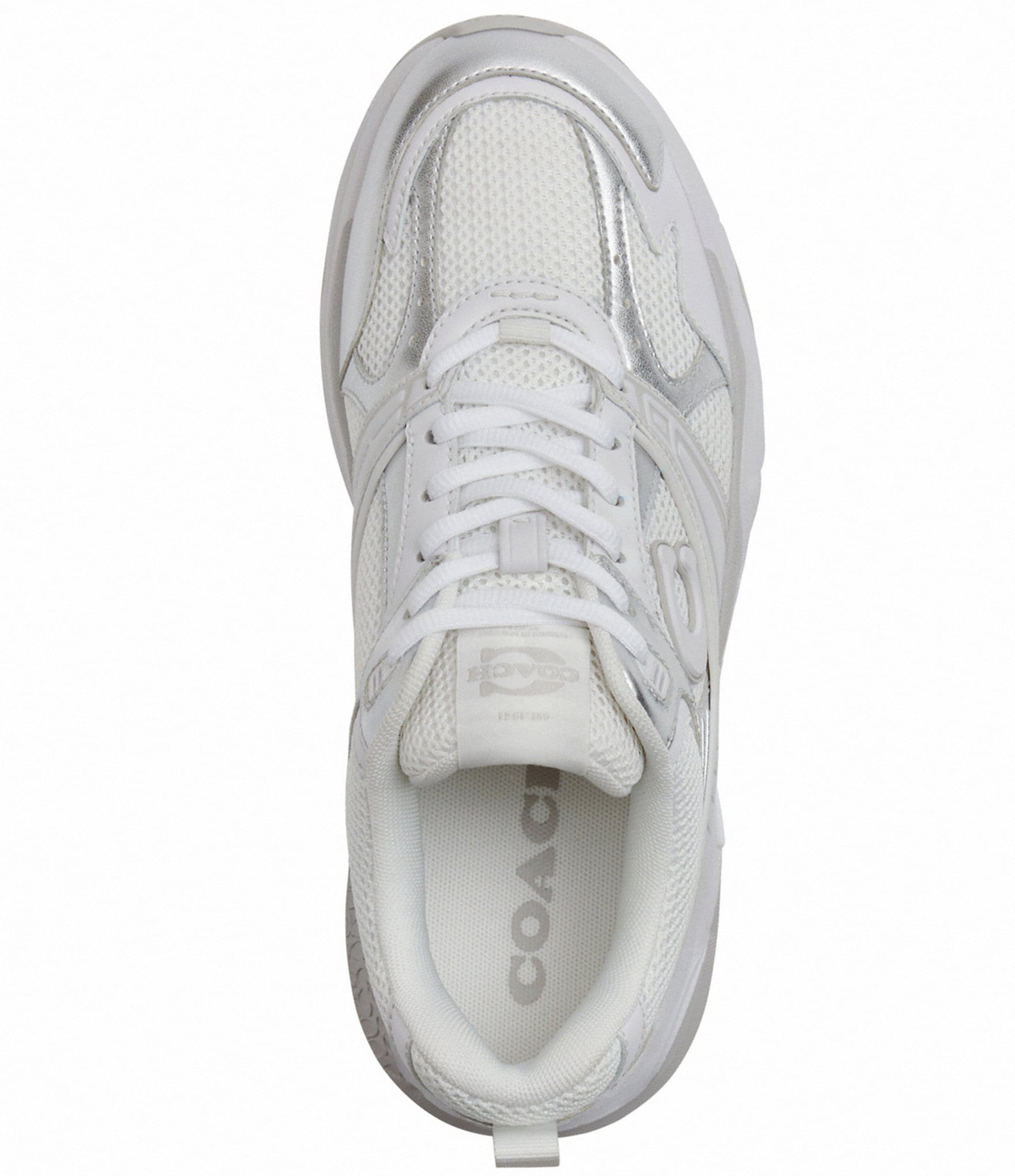 COACH Women's Leather and Mesh Lace Up Sneakers