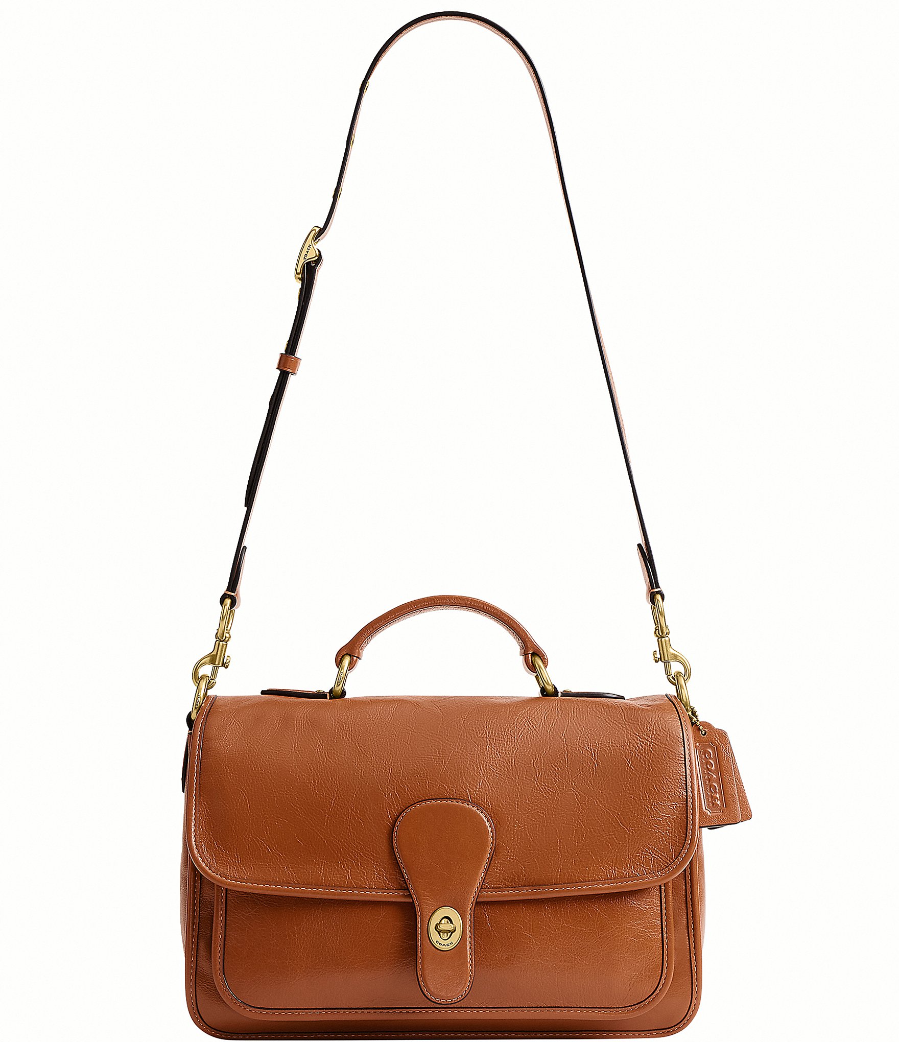 COACH Metropolitan 31 Glazed Leather Turnlock Messenger Bag