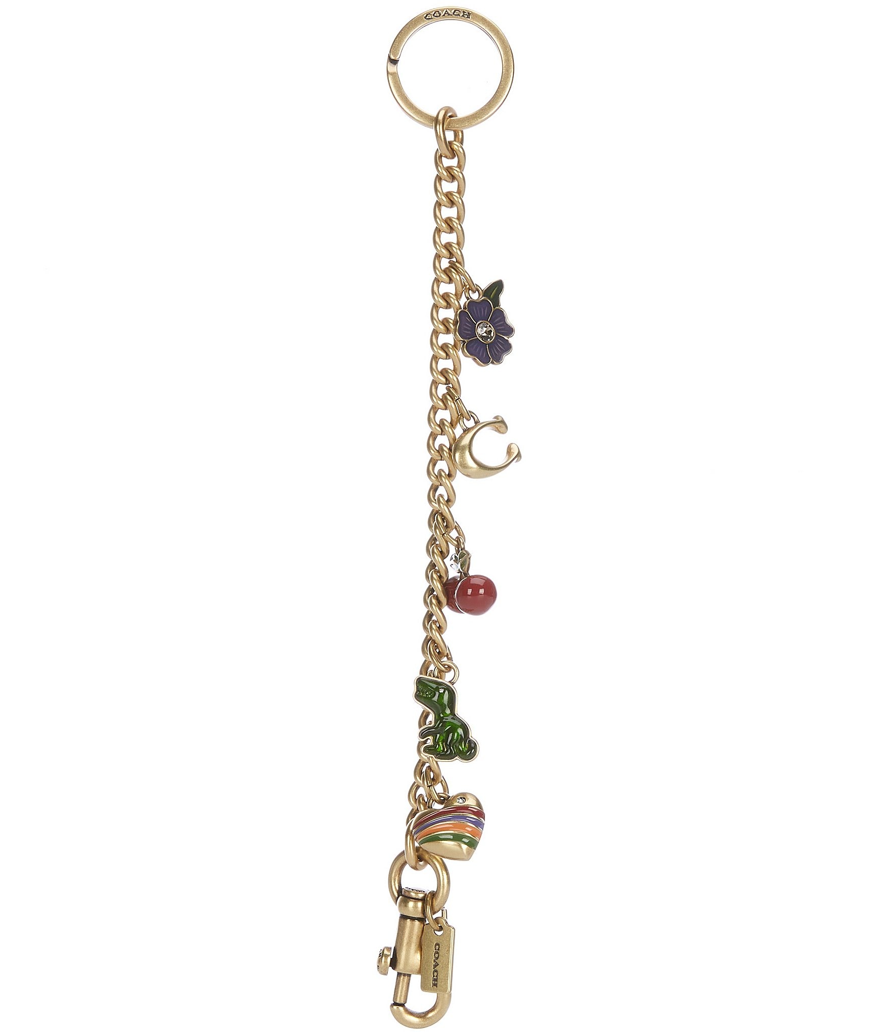 Coach Pave Rhinestone Enamel Lucky Mix Key Chain Fob popular Bag Charm