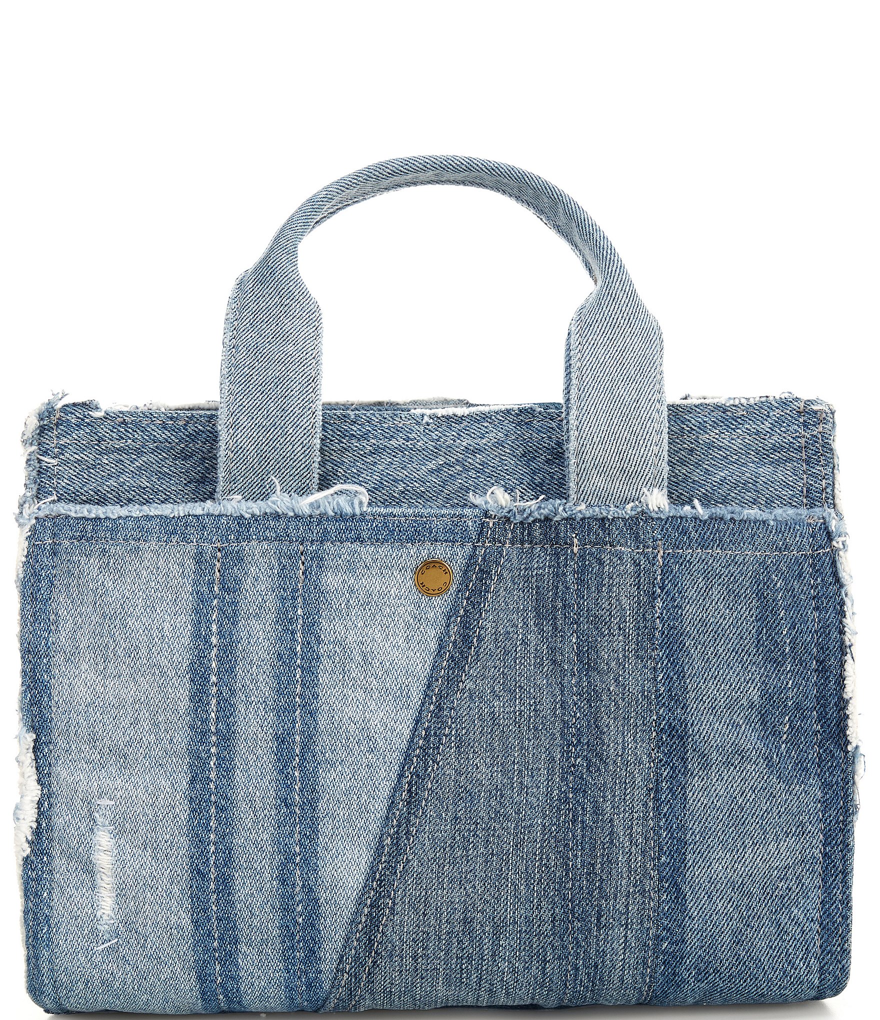 COACH Patchwork Loved Denim Cargo Tote Bag 26