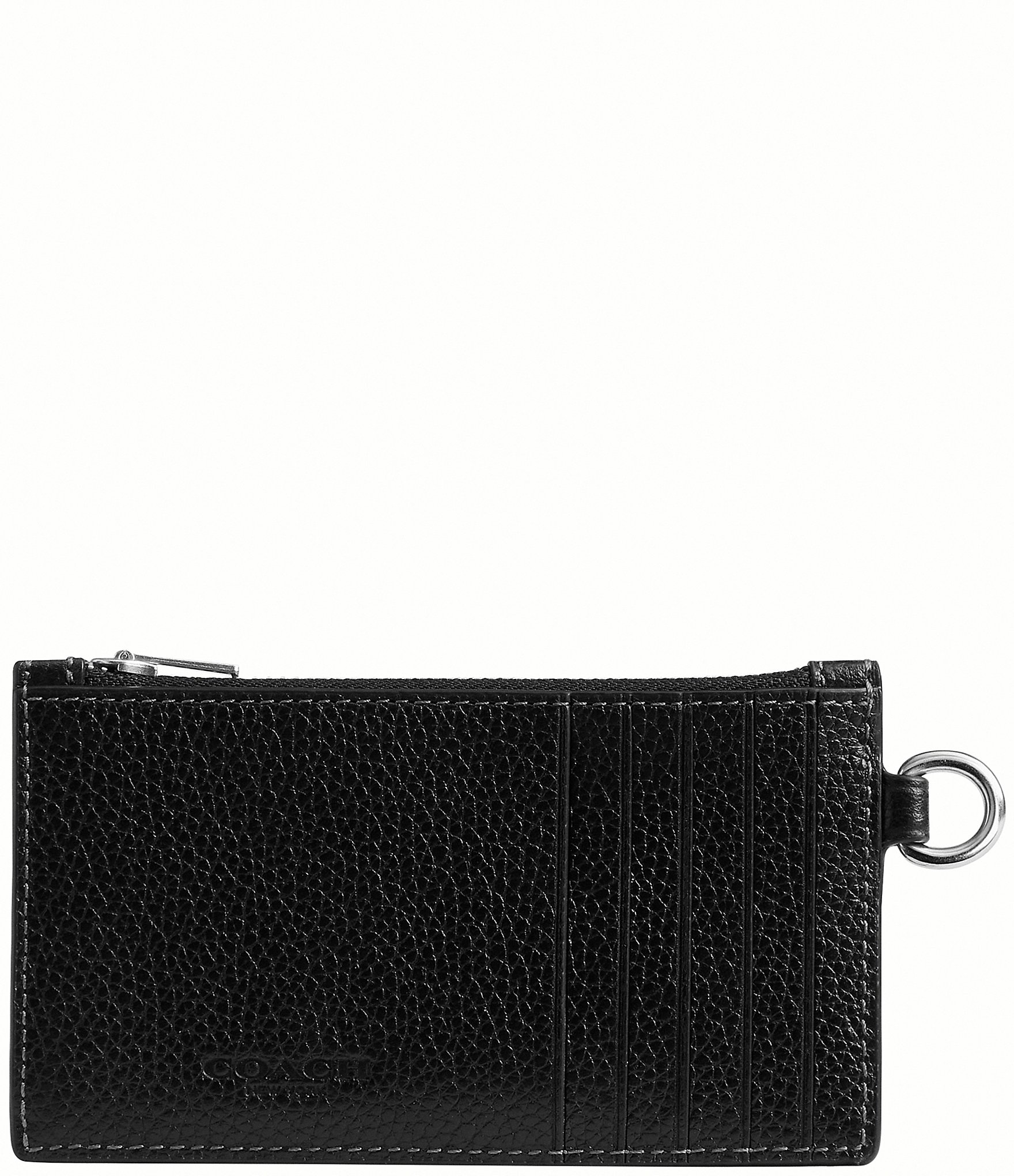 COACH Pebble Leather Zippered Card Case