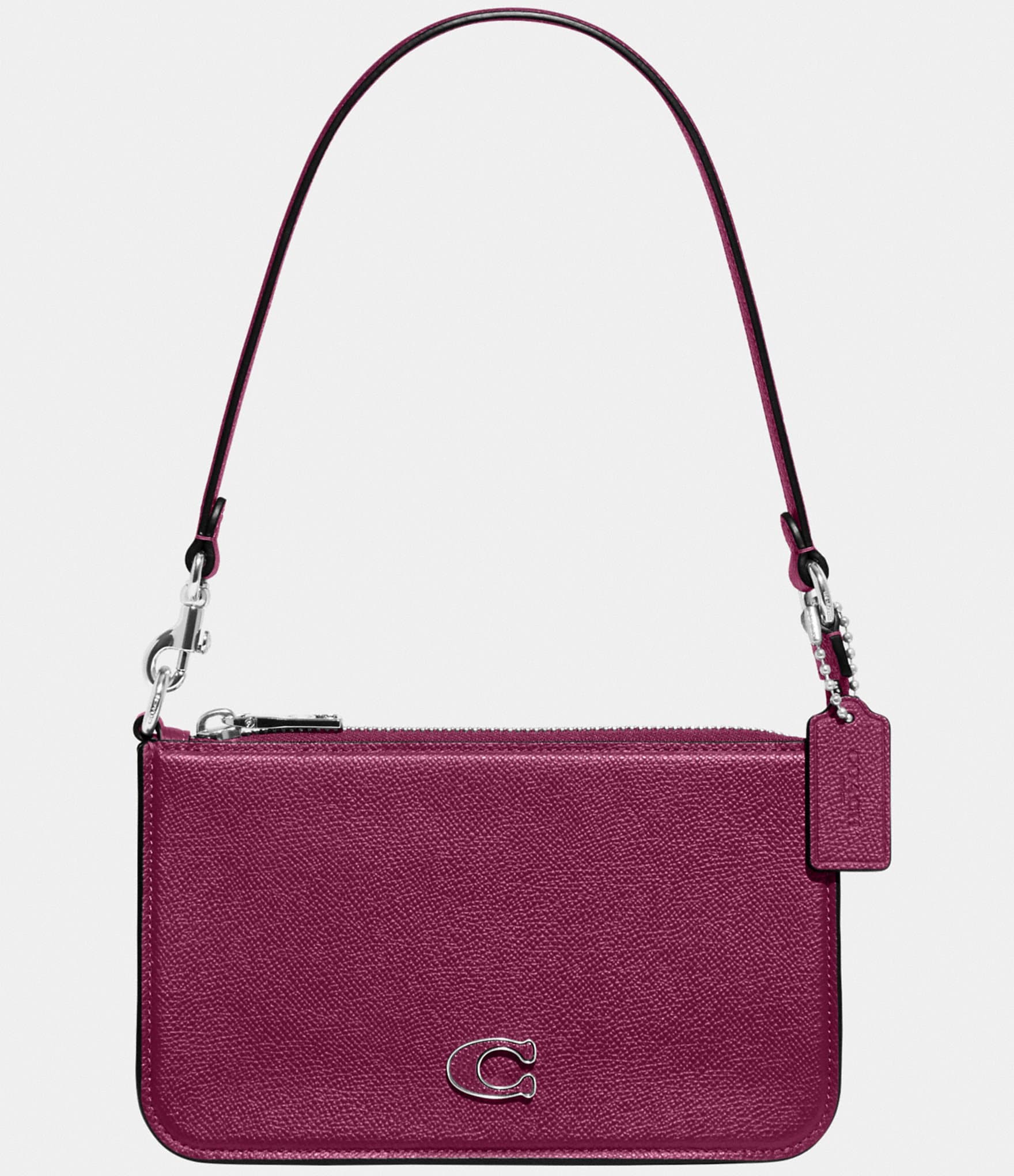 Coach Metallic Pink Pebbled Metallic Leather Turnlock Slim