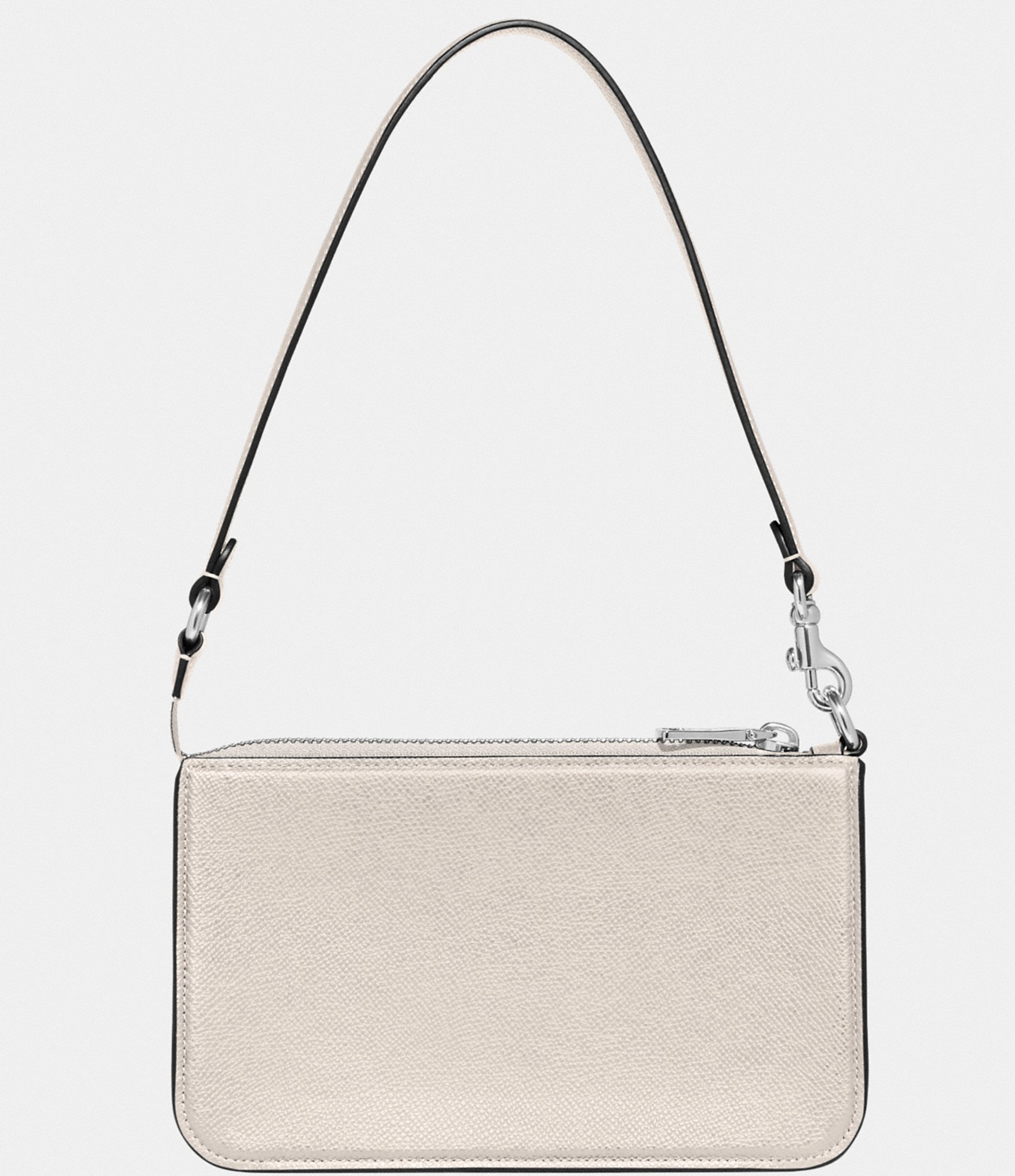 COACH Pebbled Leather Pouch Silver Tone Shoulder Bag