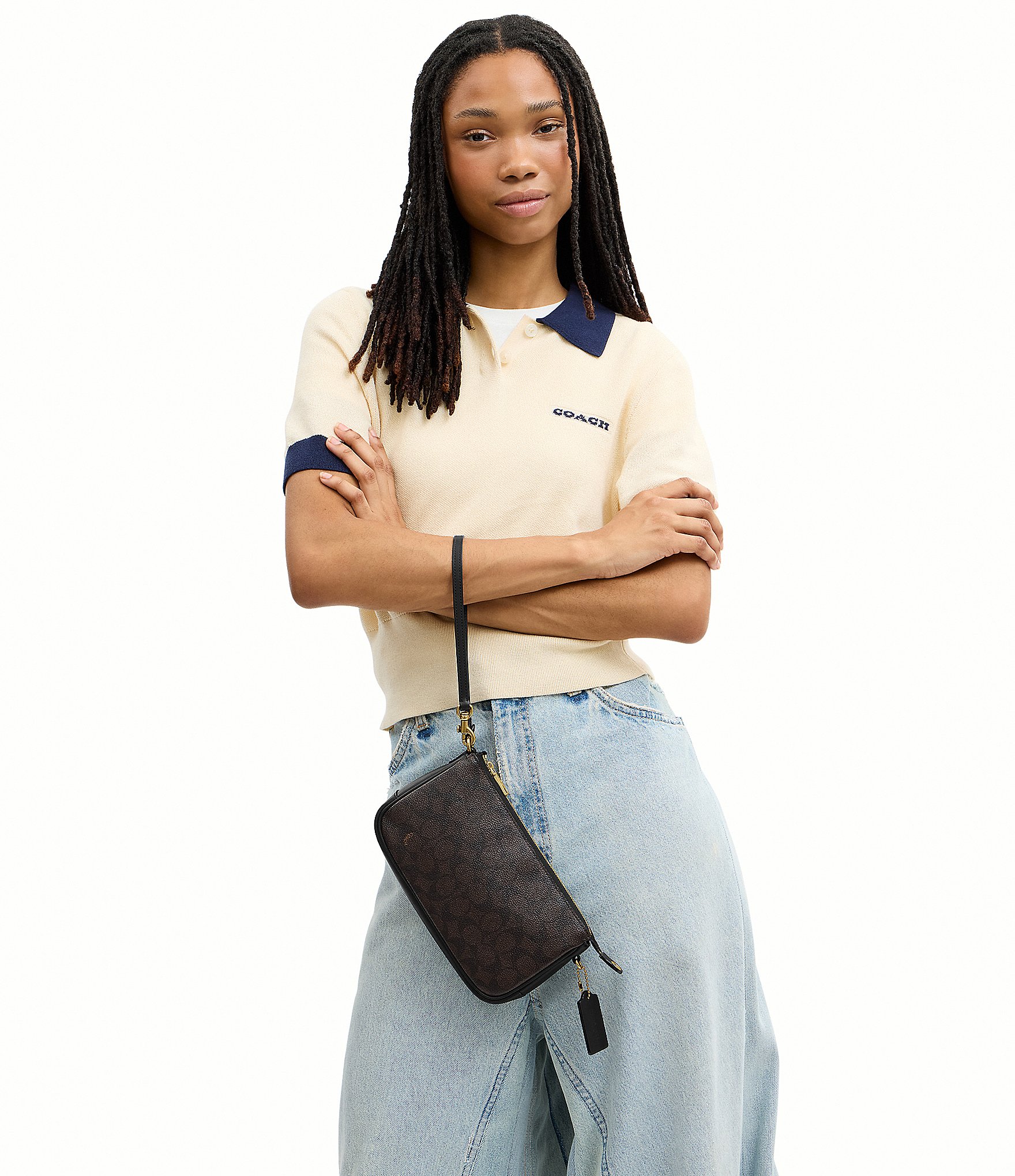 COACH Plaza Bag 22 Signature UpcraftedLeather Shoulder Bag