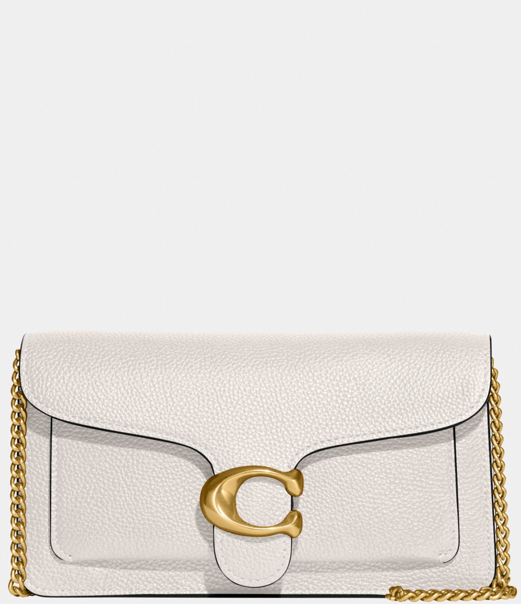 COACH Polished Pebble Tabby Chain Clutch Bag