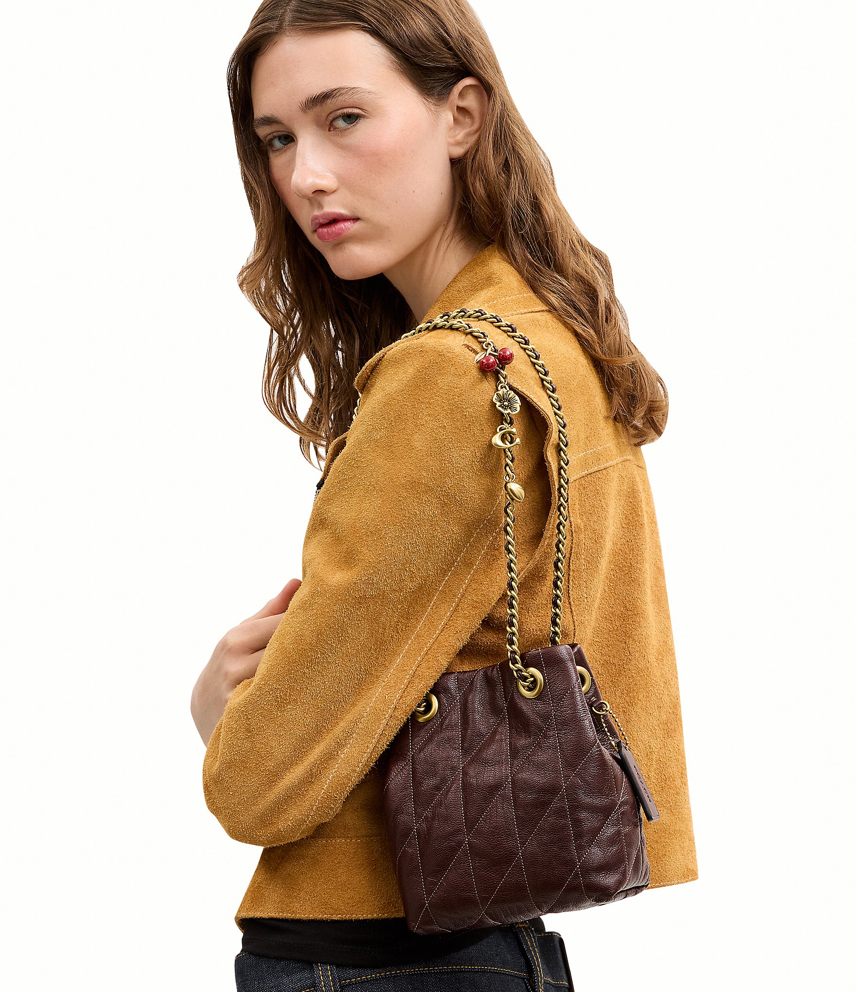 COACH Quilted Jade Quilted Drawstring Bag