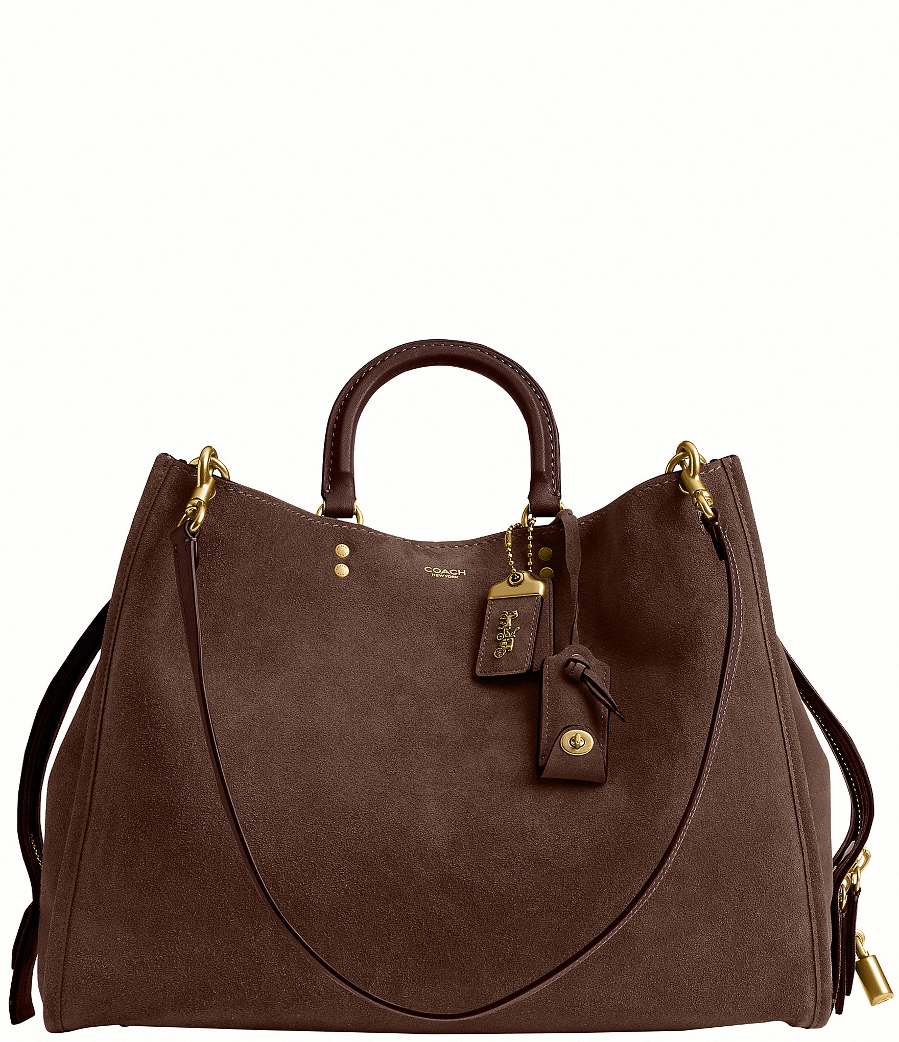 COACH Rogue 40 Suede Satchel Bag